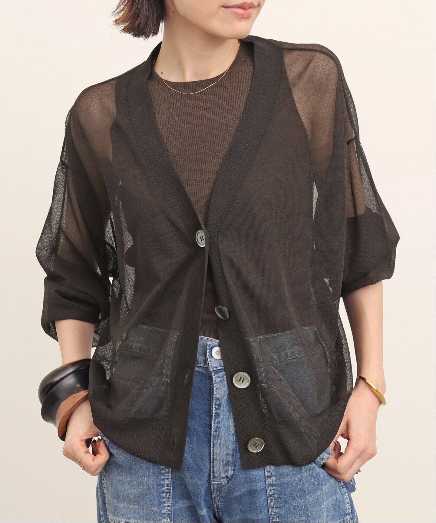 Sheer Cardigan（カーディガン）｜L 