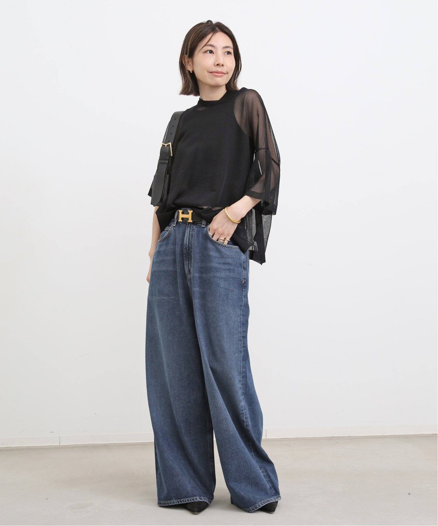 Sheer T-shirt（ニット／セーター）｜L 