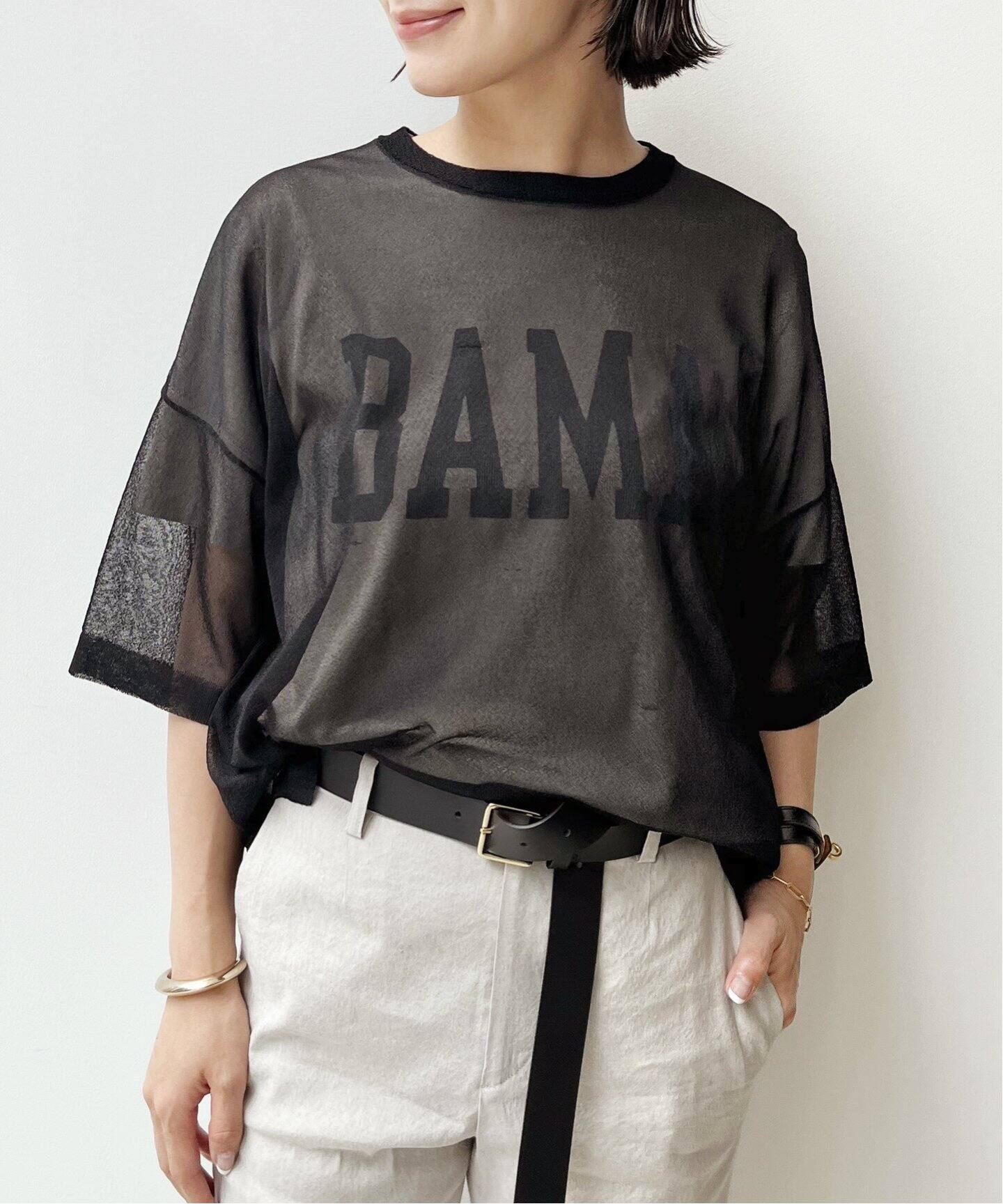 Sheer T-shirt（ニット／セーター）｜L 
