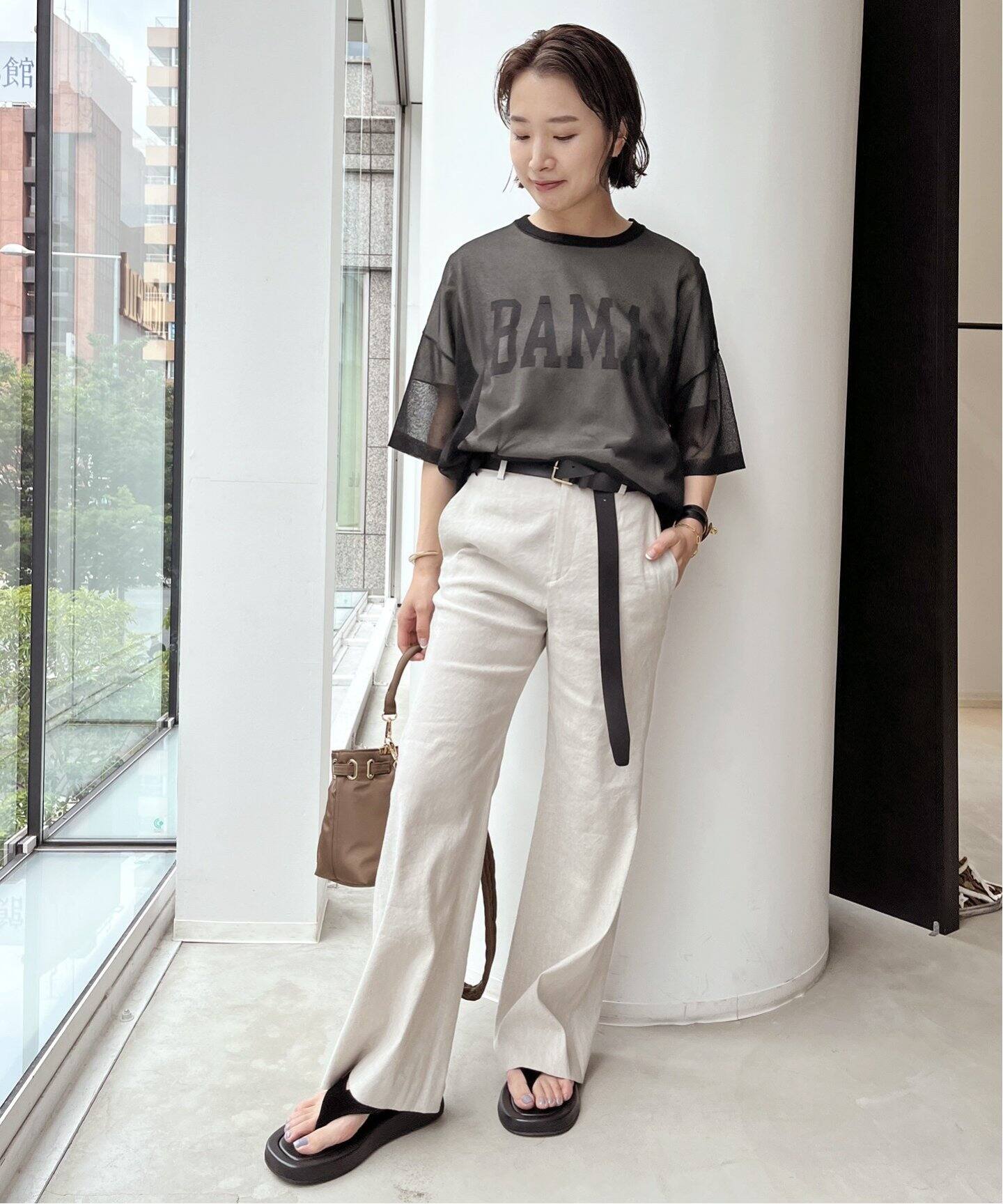 Sheer T-shirt（ニット／セーター）｜L 