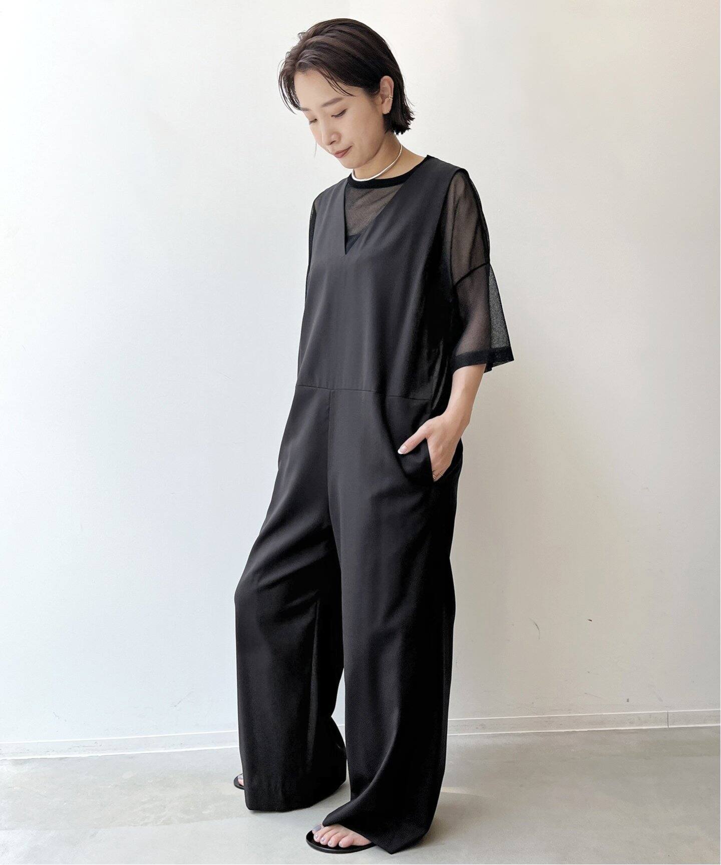 Sheer T-shirt（ニット／セーター）｜L 