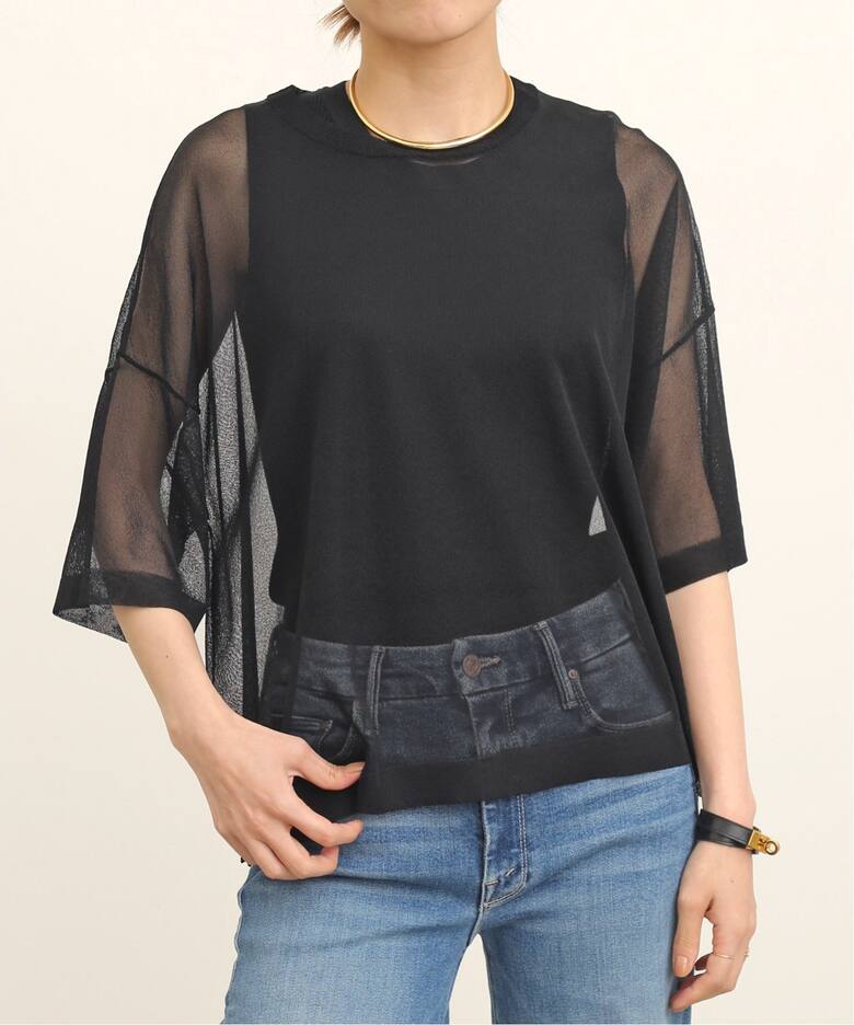 Sheer T-shirt（ニット／セーター）｜L