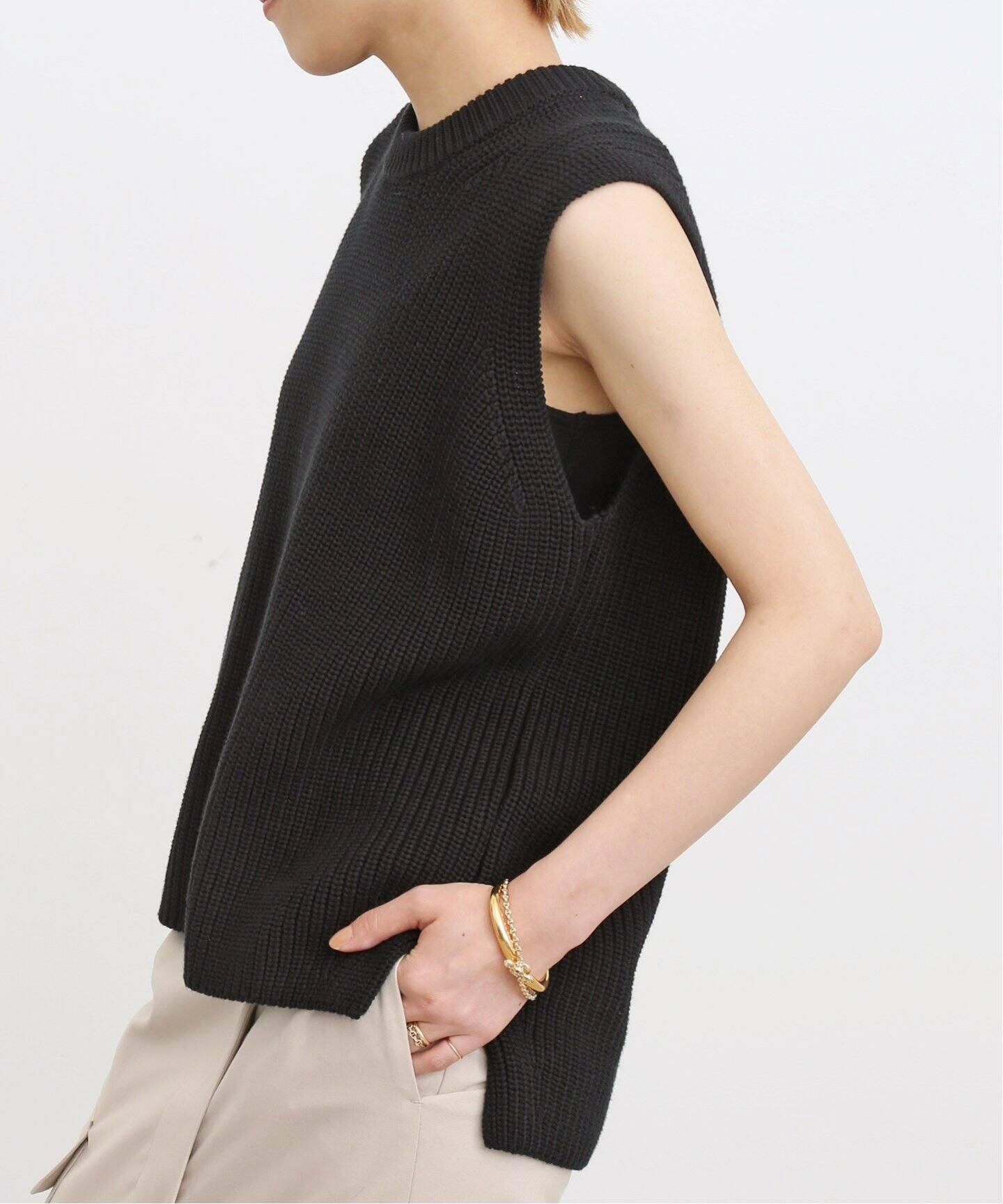 Cotton Knit Vest（ニット／セーター）｜L