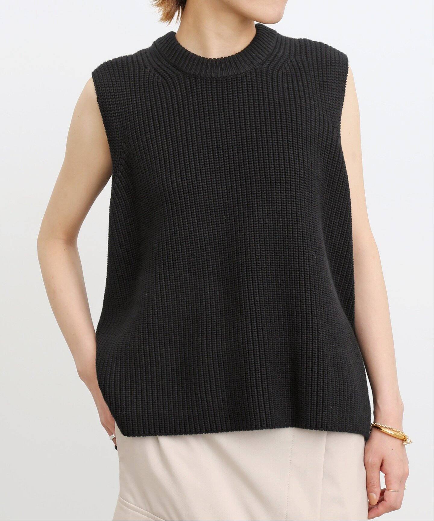 Cotton Knit Vest（ニット／セーター）｜L