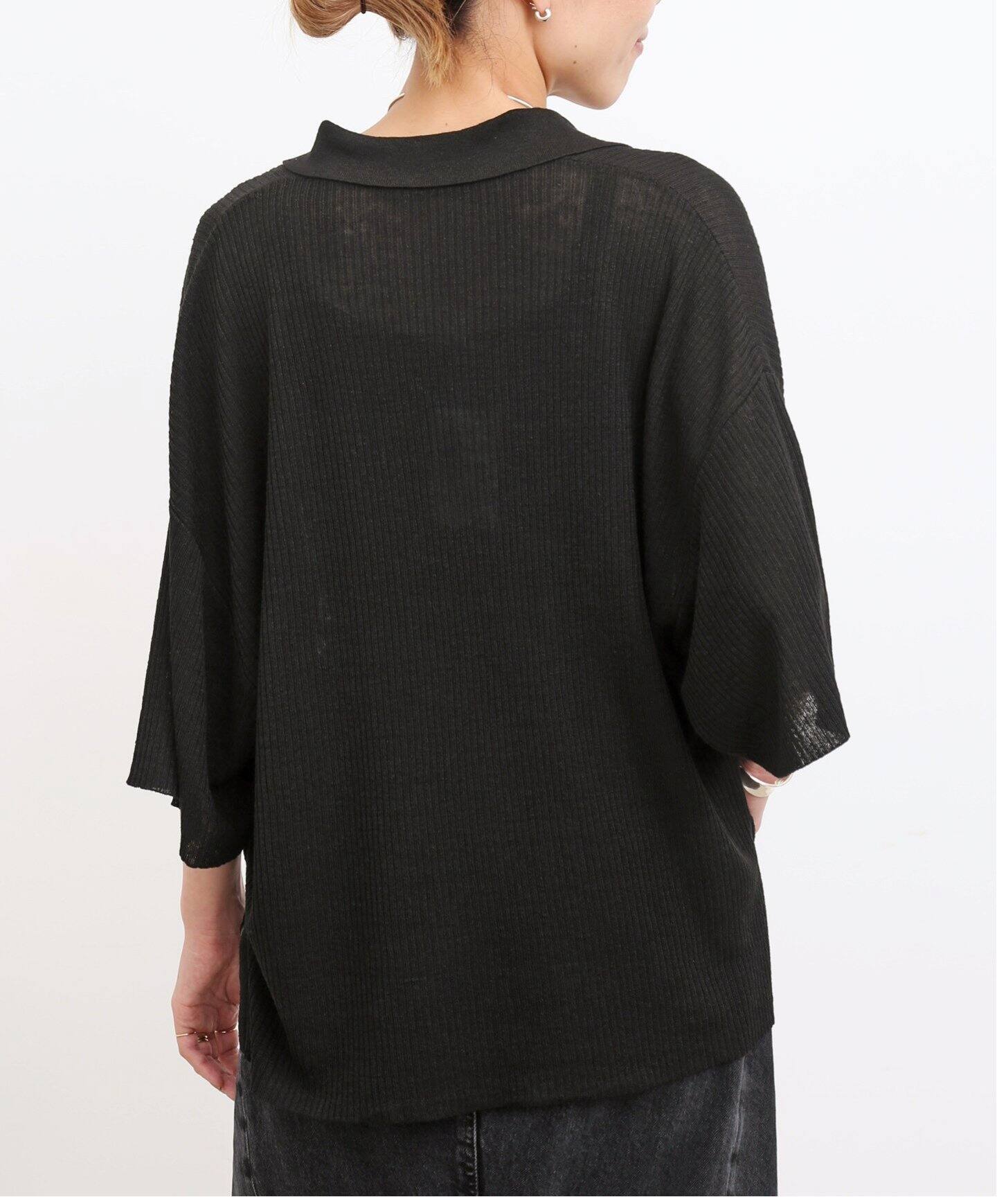 アパルトモン襟付きリネンニットプルオーバー 