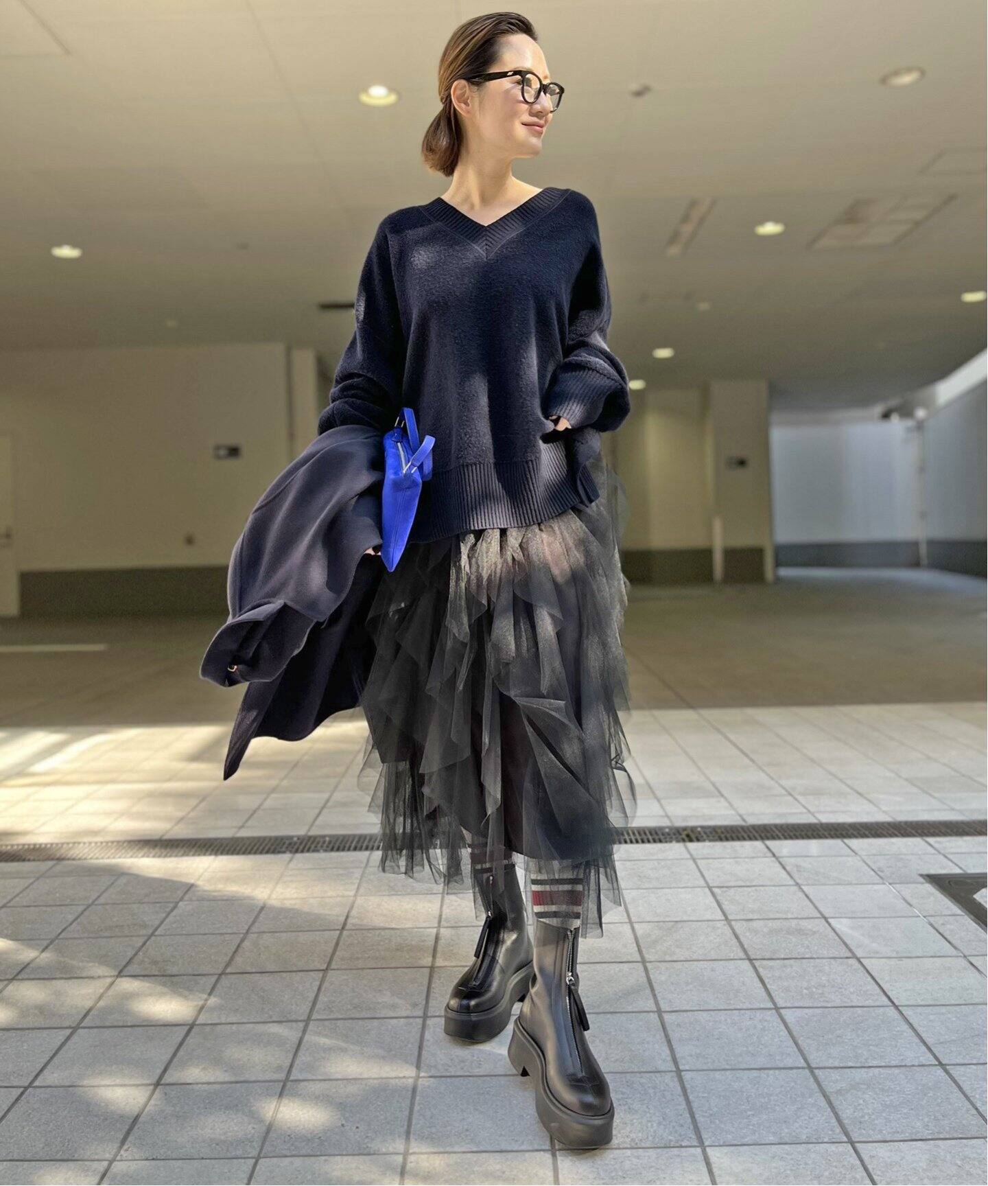 ELE STOLYOF/エレ ストリオフ】Wool pile Reversible Knit Pullover  