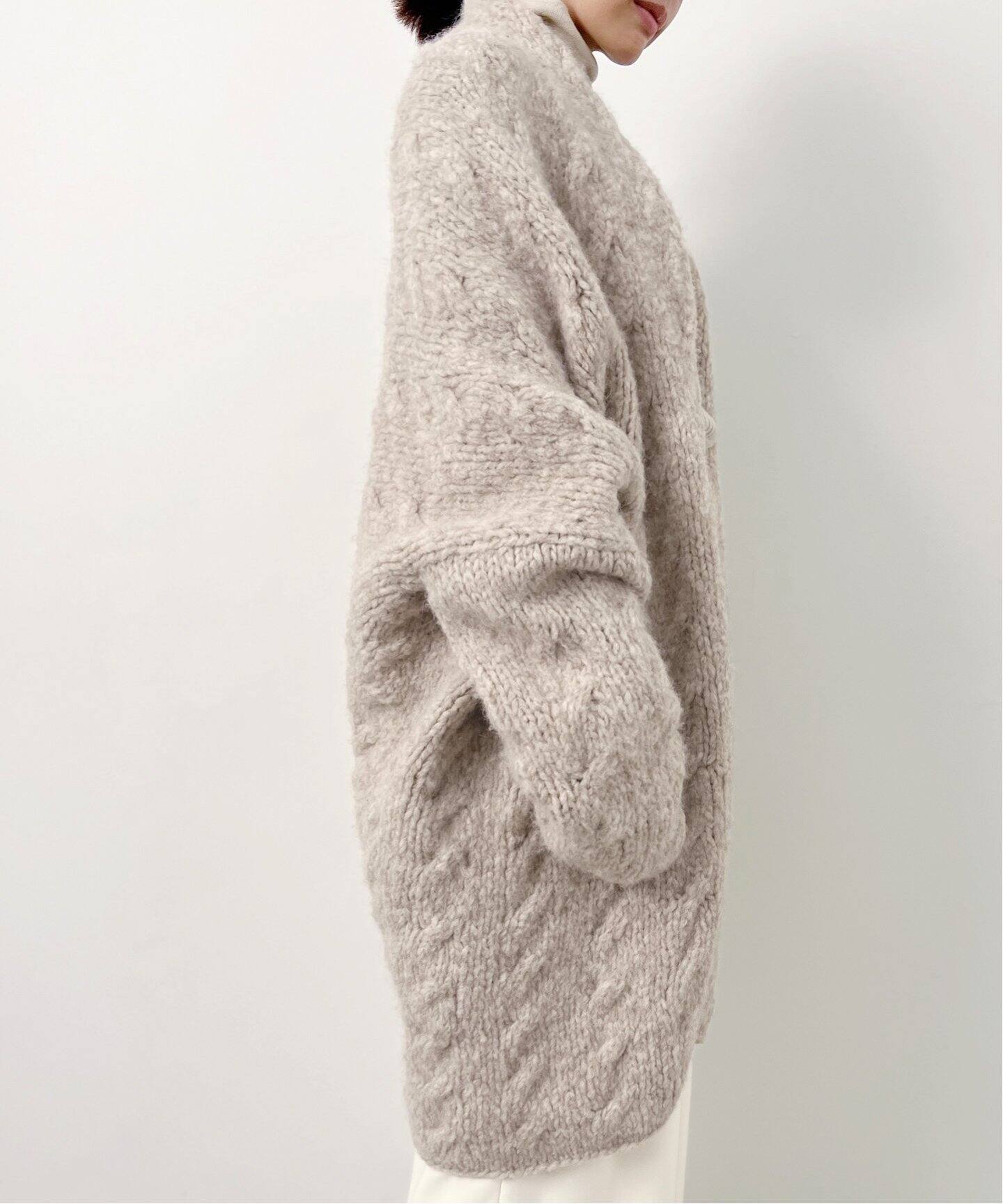 LAUREN MANOOGIAN/ローレン マヌージアン】Hand Knit CABLE CARDIGAN 