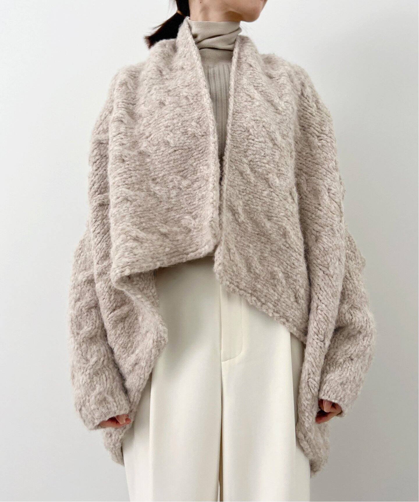 LAUREN MANOOGIAN/ローレン マヌージアン】Hand Knit CABLE CARDIGAN  