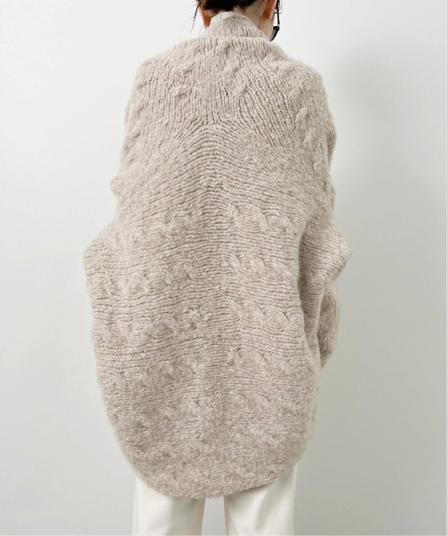 LAUREN MANOOGIAN/ローレン マヌージアン】Hand Knit CABLE CARDIGAN 