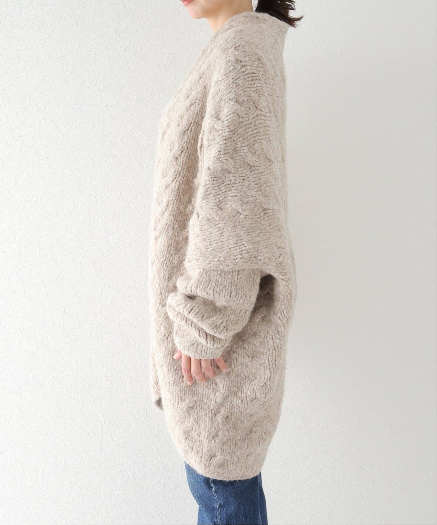 LAUREN MANOOGIAN/ローレン マヌージアン】Hand Knit CABLE CARDIGAN  