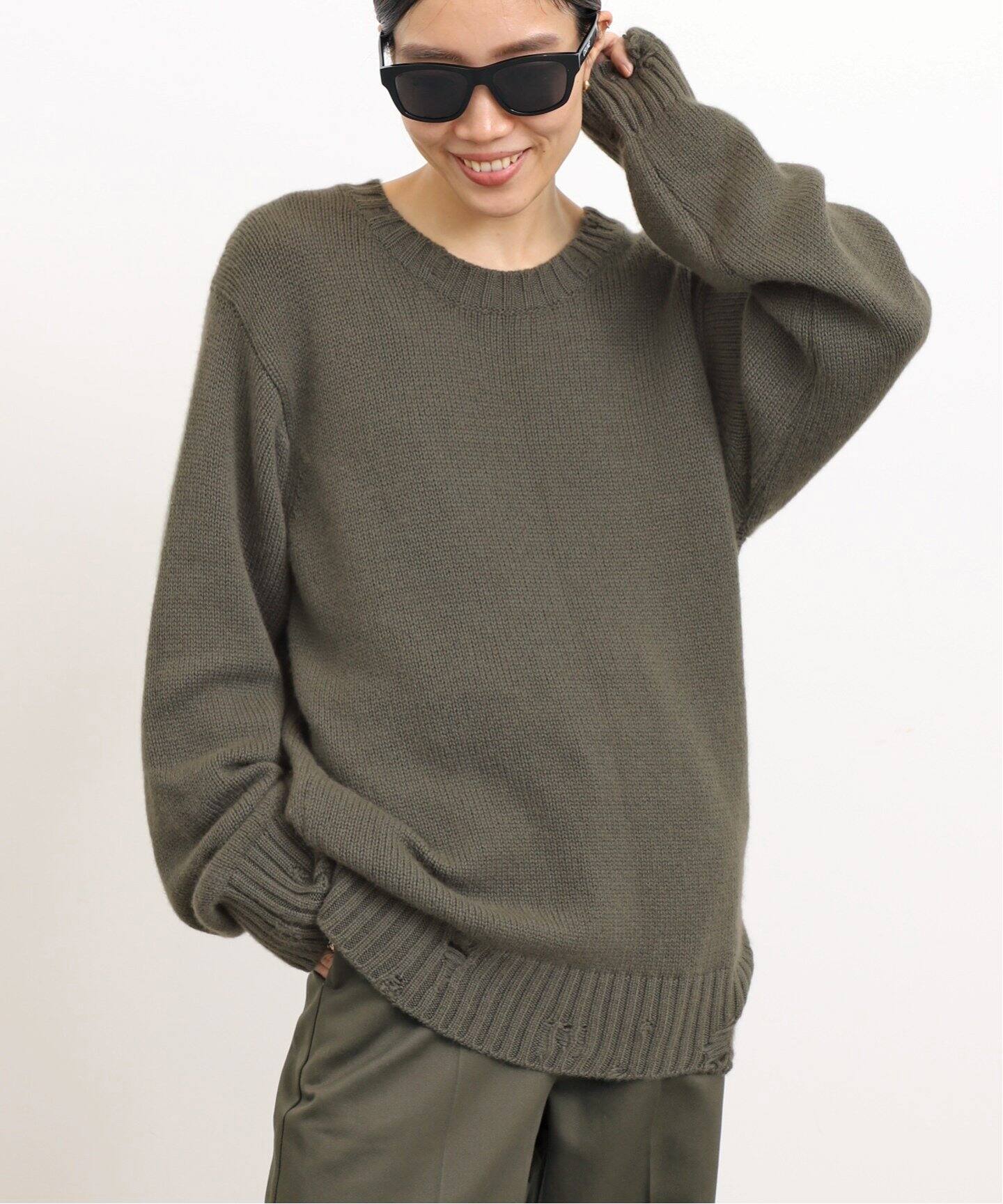 CANESSA/カネッサ】 KARL ROUND NECK KNIT（ニット／セーター）｜L 