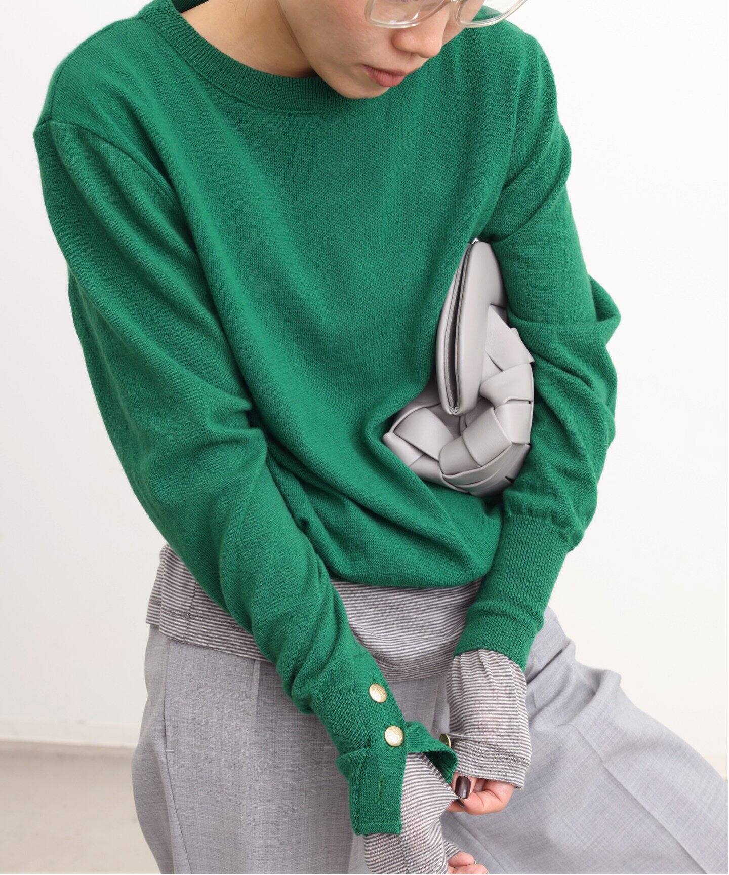 LES PRAIRIES DE PARIS/レプレリード パリ】 CREW NECK KNIT（ニット 