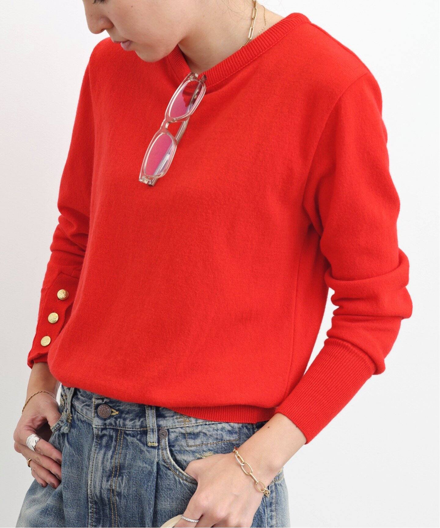 LES PRAIRIES DE PARIS/レプレリード パリ】 CREW NECK KNIT（ニット  