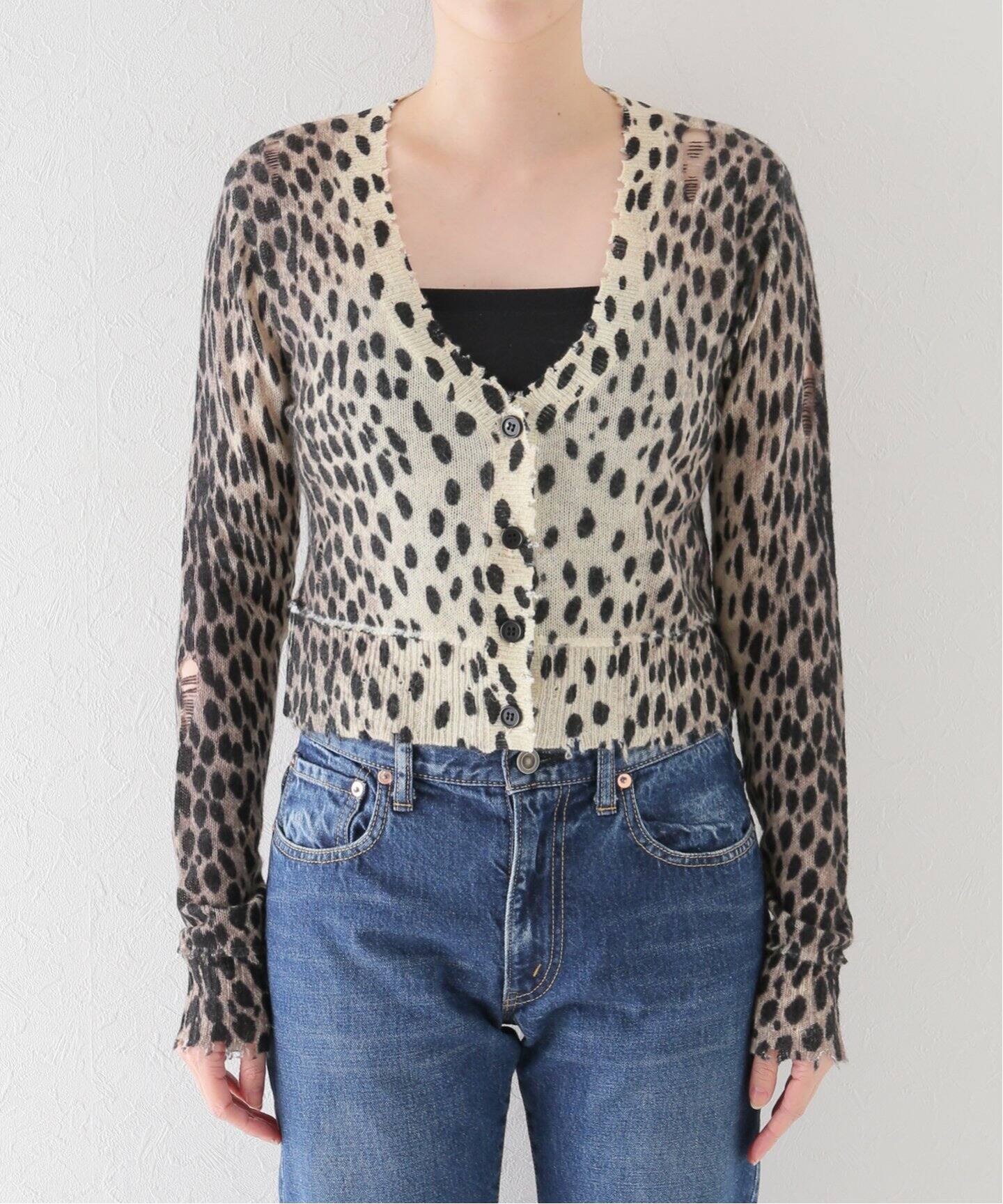 R13/アールサーティーン】CHEETAH BABY CARDIGAN（カーディガン）｜L  