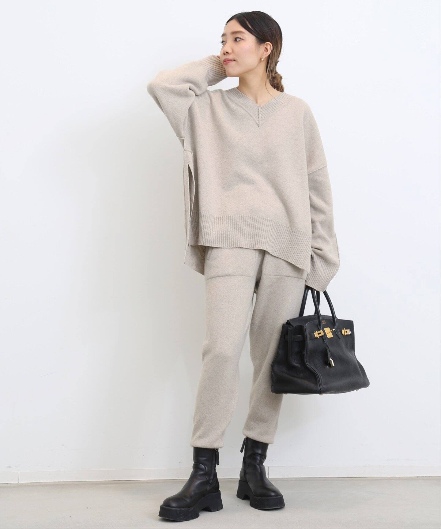 ELE STOLYOF/エレ ストリオフ】Wool pile Reversible Knit Pullover  