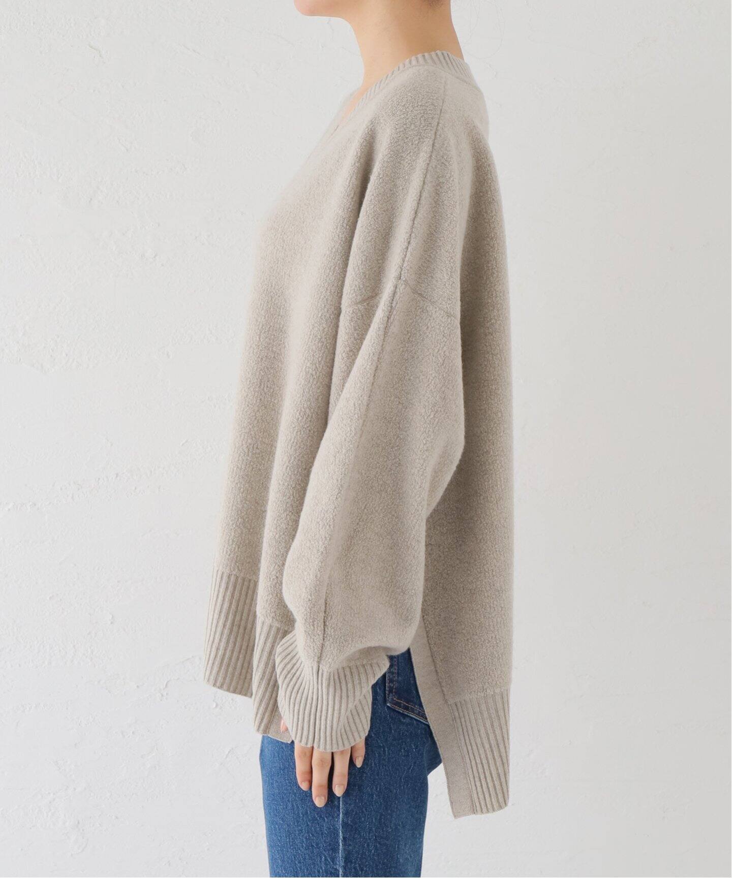 ELE STOLYOF/エレ ストリオフ】Wool pile Reversible Knit Pullover  