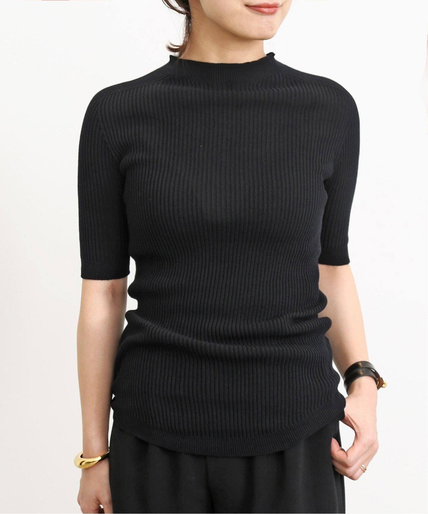 UNION LAUNCH/ユニオンランチ】BOAT NECK RIB KNIT（ニット／セーター  