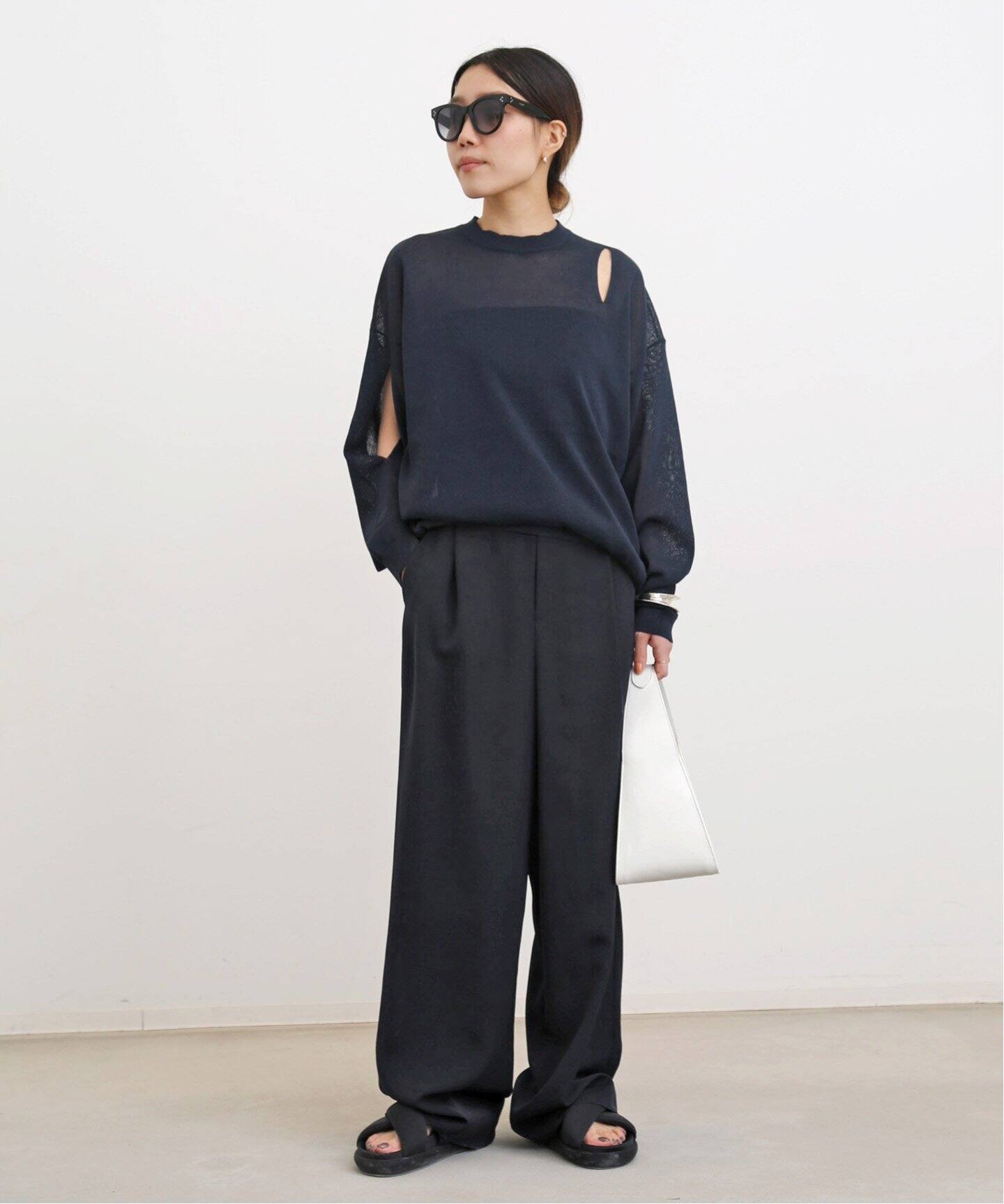 TIBI/ティビ】SLIT DETAIL OVERSIZED KNIT（ニット／セーター）｜L 