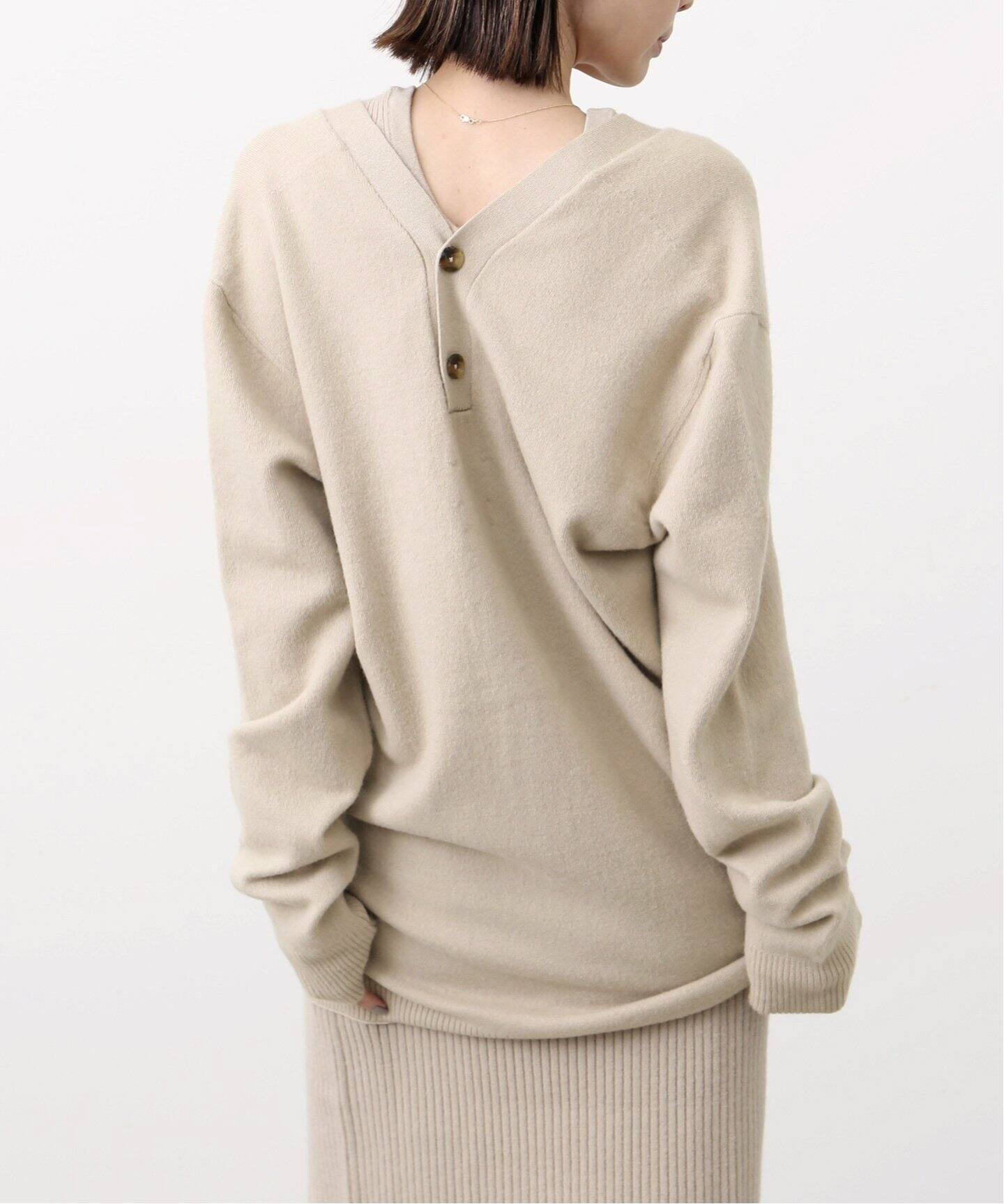 LAUREN MANOOGIAN/ローレン マヌージアン】 BUTTON CARDIGAN（ニット 