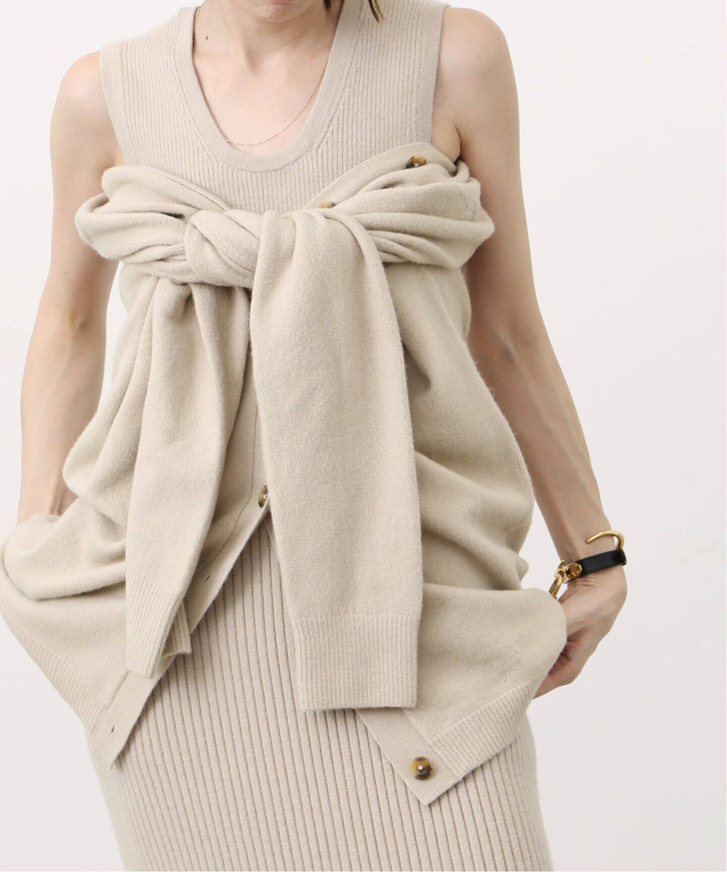 LAUREN MANOOGIAN/ローレン マヌージアン】 BUTTON CARDIGAN（ニット  