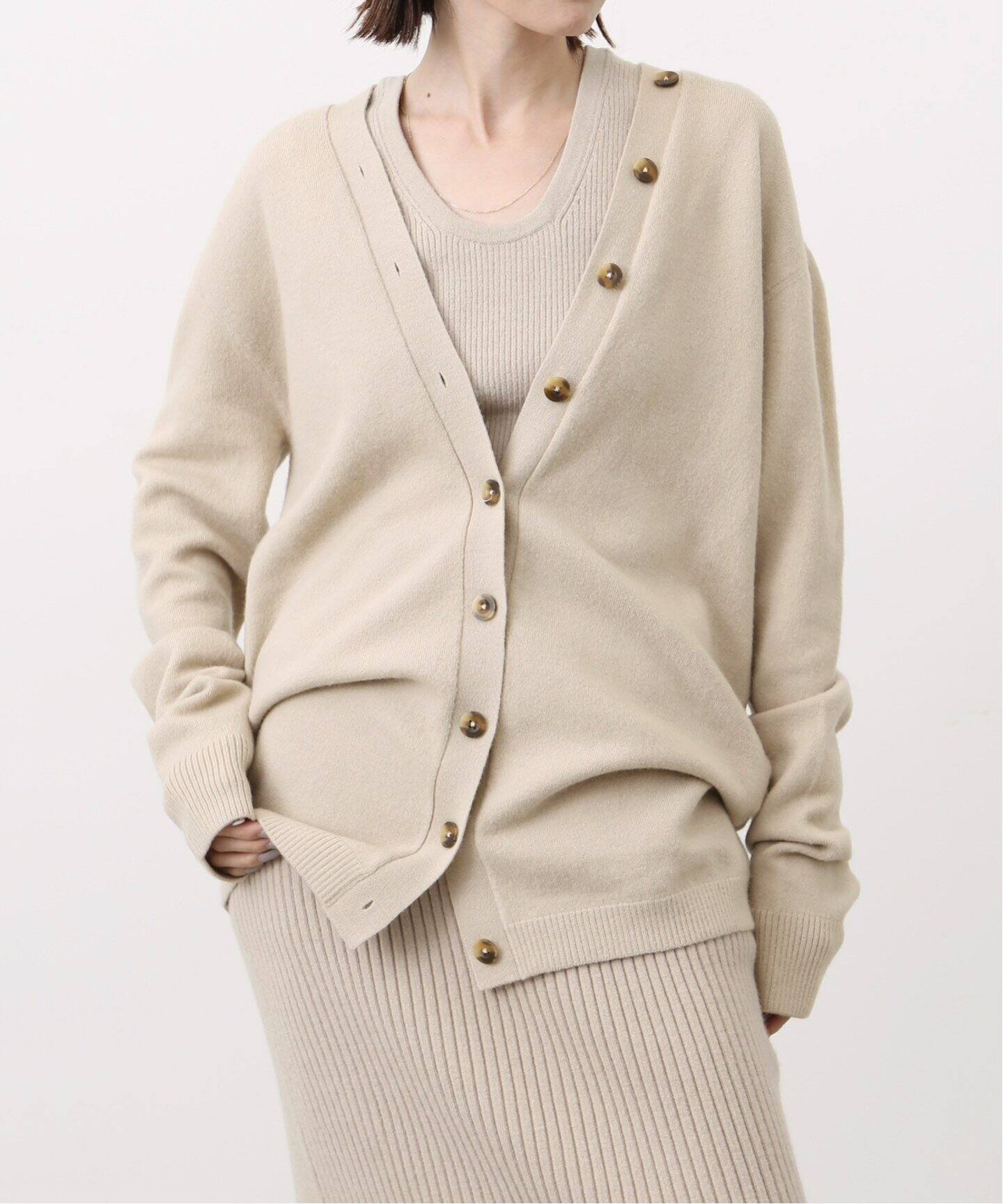 LAUREN MANOOGIAN/ローレン マヌージアン】 BUTTON CARDIGAN（ニット  