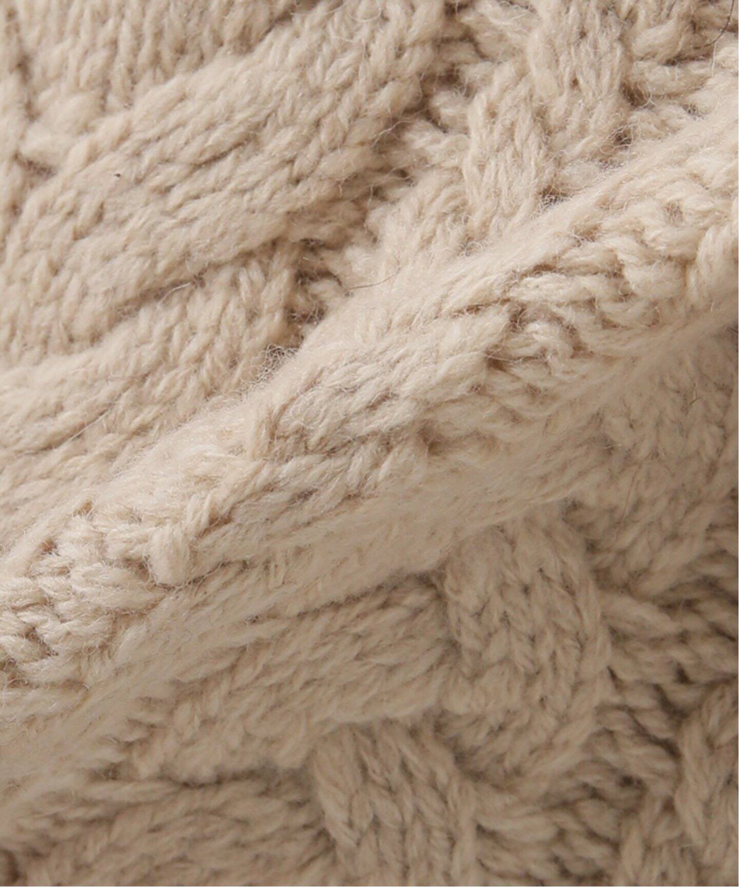 R13/アールサーティーン】 CROPPED CABLE KNIT（ニット／セーター）｜L 