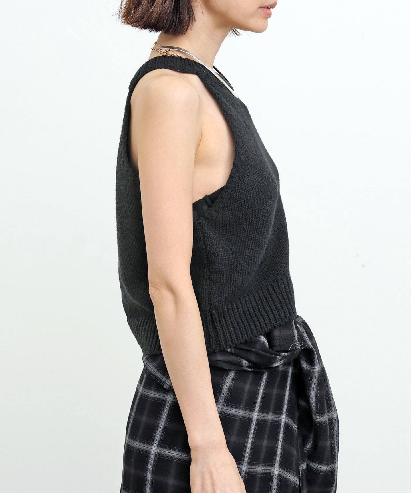 CORDERA / コルデラ】COTTON HALTER OPENING TOP（ニット／セーター 