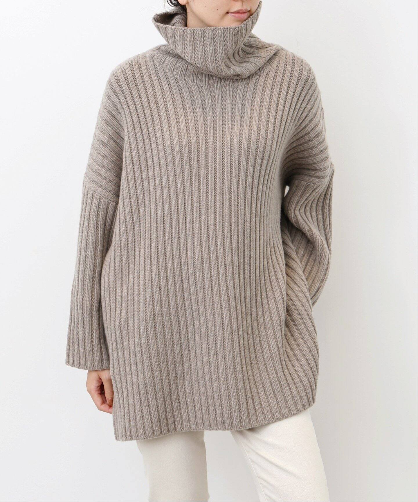 MR MITTENS/ミスター ミトンズ】 RIBBED HIGH NECK KNIT（ニット 