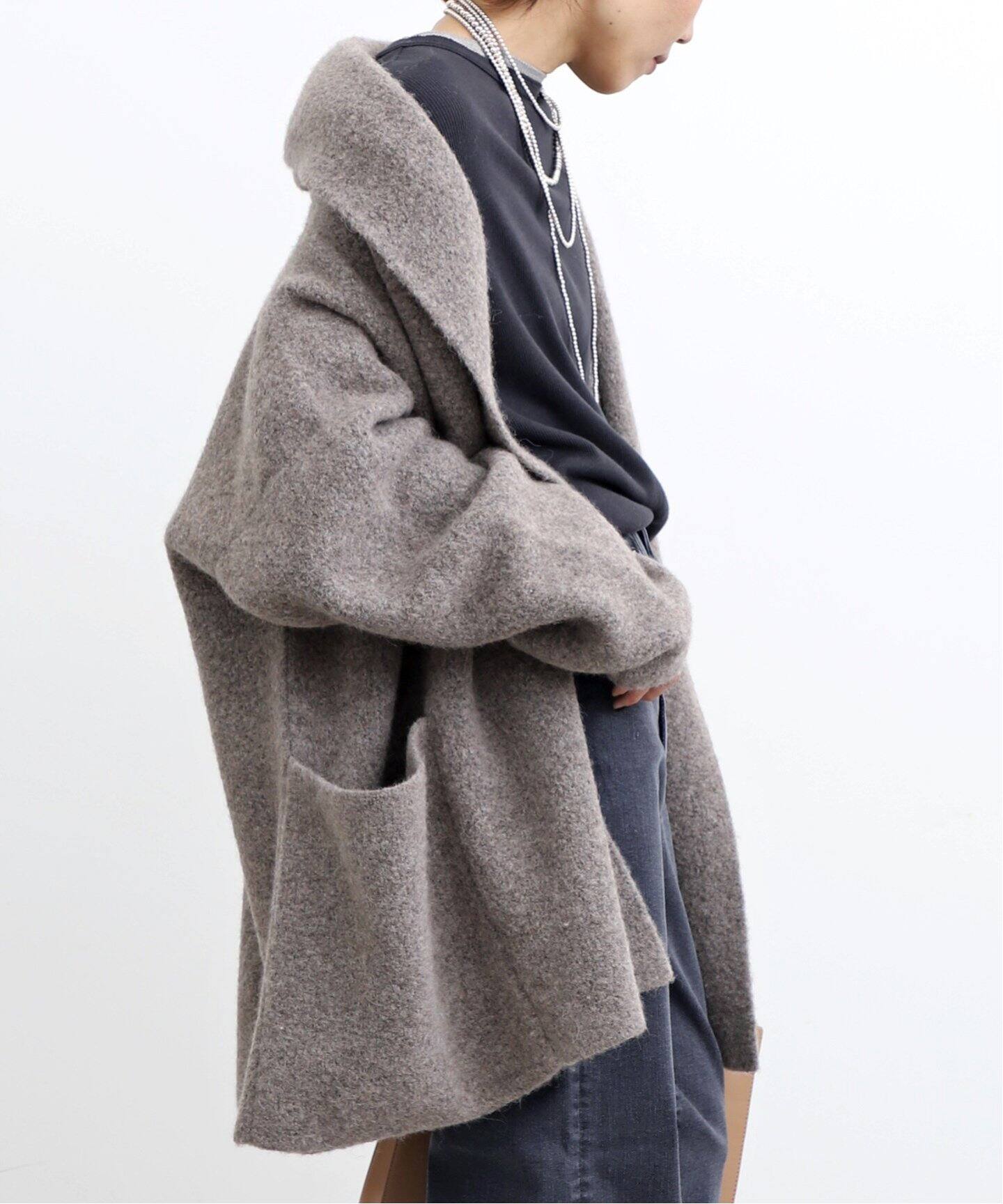 美品 ローレンマヌージアン ダブルフェイスコート ブラウン アルパカ  