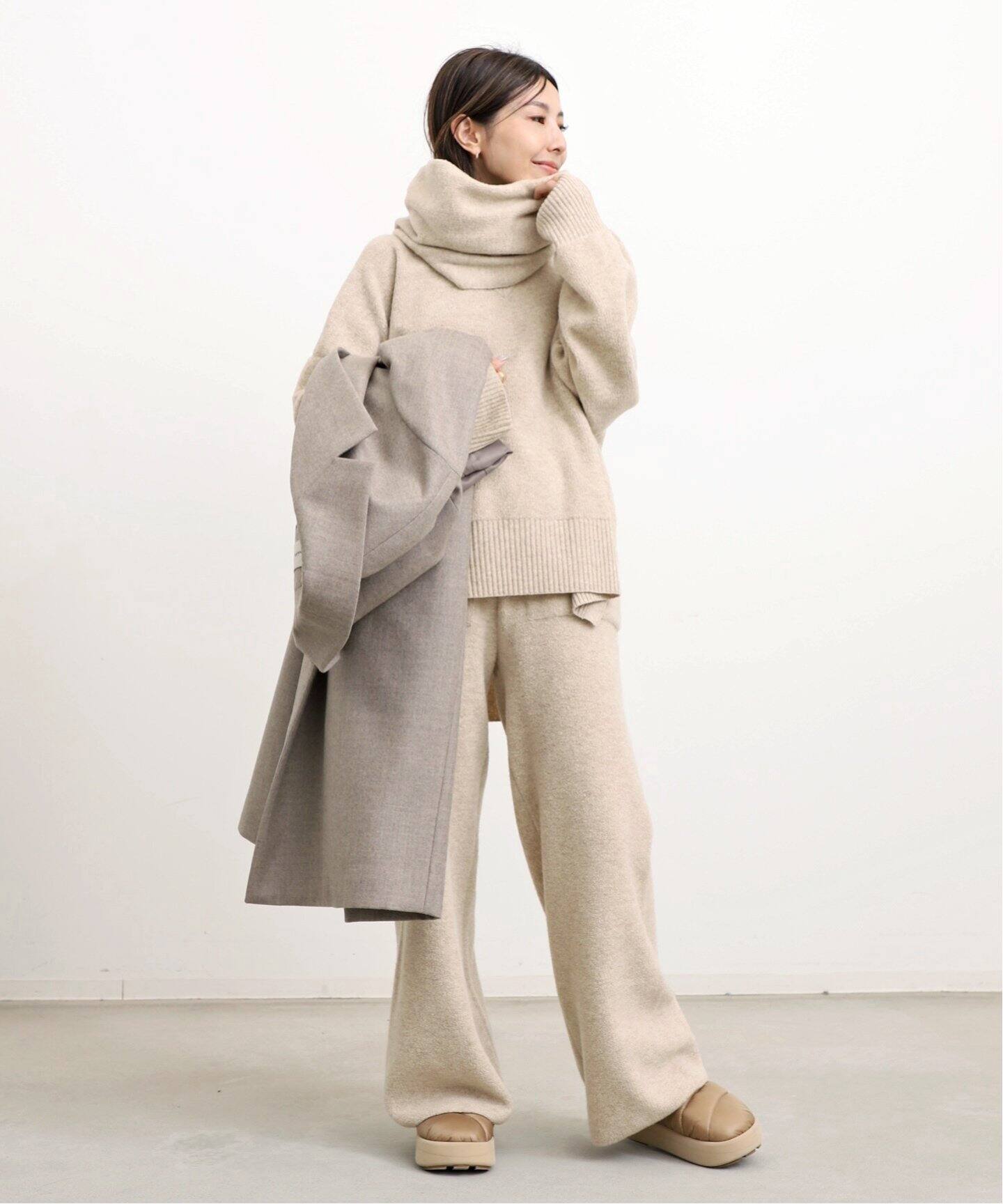 ADR/エーディーアール】 Wool pile Reversible Knit Pullover（ニット 