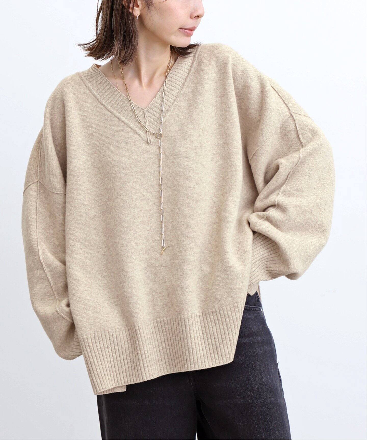 ADR/エーディーアール】 Wool pile Reversible Knit Pullover（ニット 