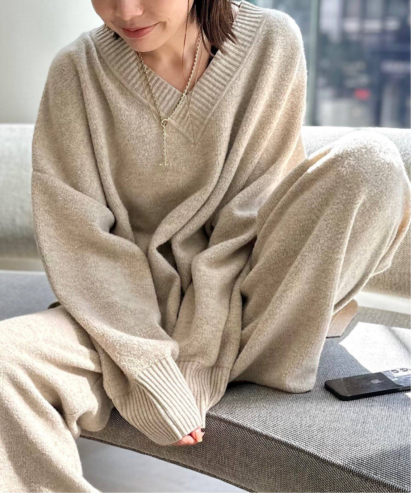 ADR/エーディーアール】 Wool pile Reversible Knit Pullover（ニット 