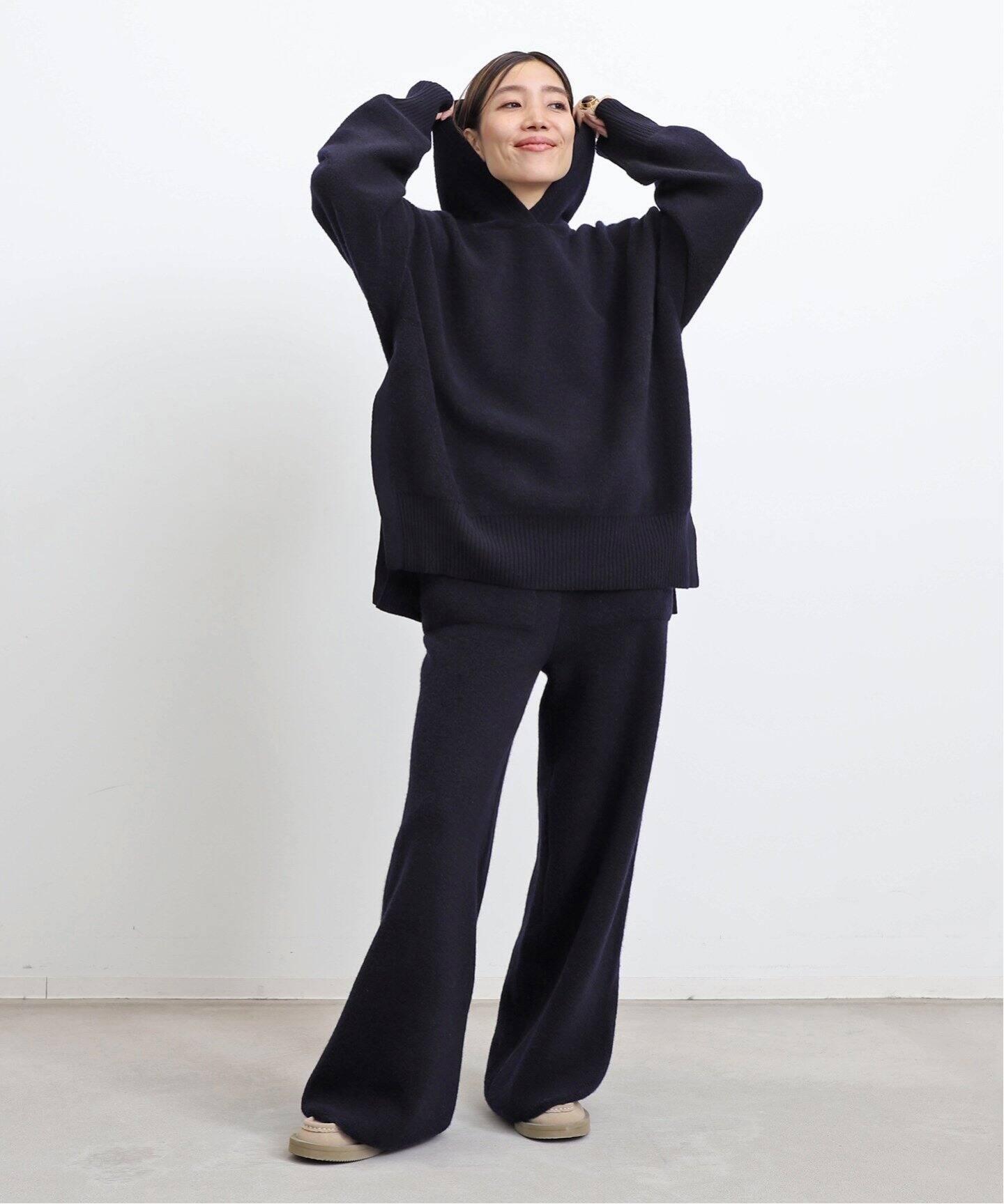 ADR/エーディーアール】 Wool pile Reversible Knit Hoodie（ニット  