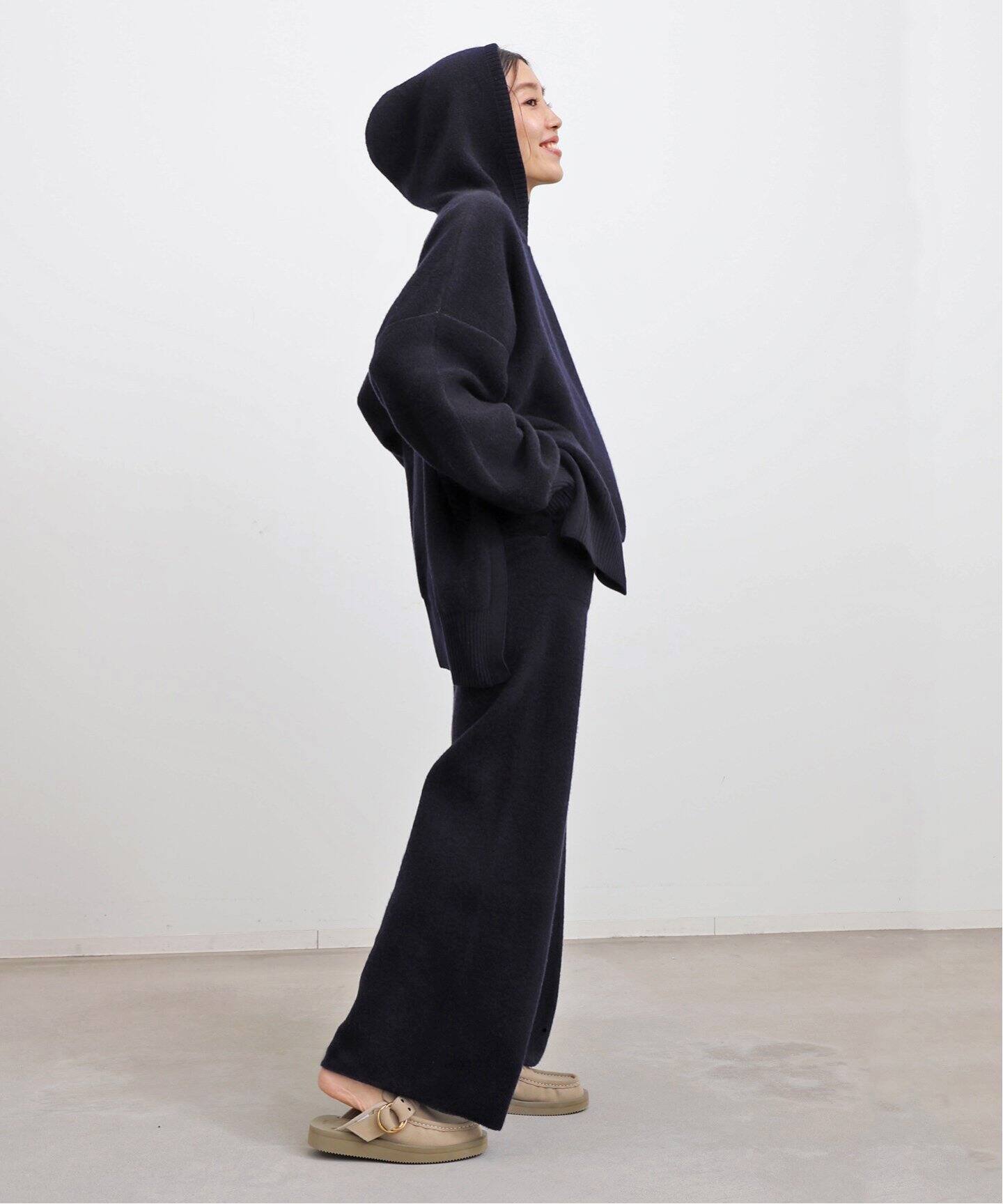 ADR/エーディーアール】 Wool pile Reversible Knit Hoodie（ニット 