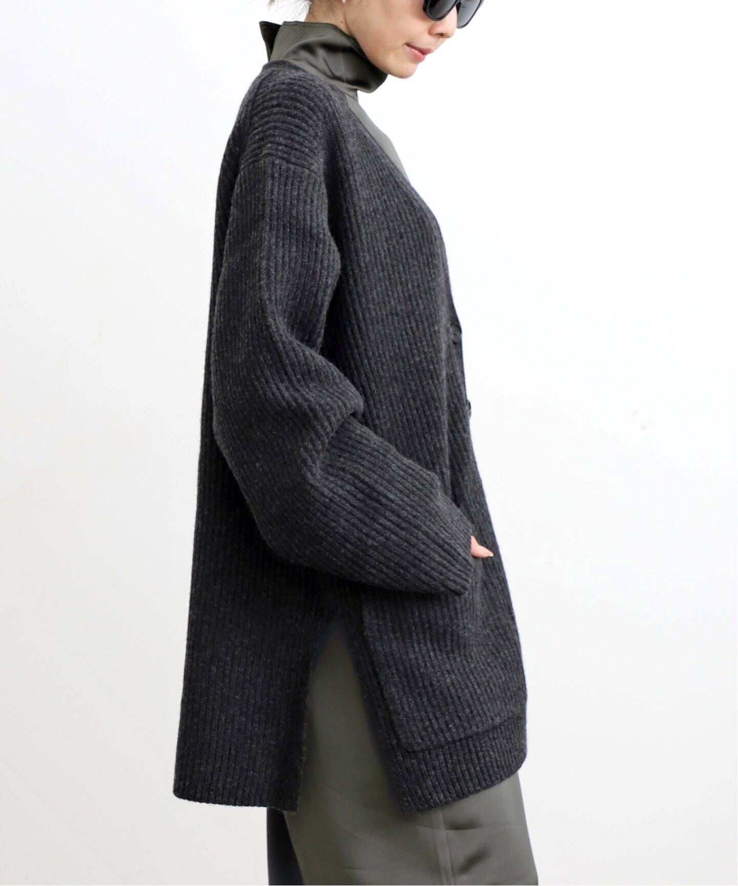TOTEME/トーテム】 RIBBED WOOL CARDIGAN（ニット／セーター）｜L  