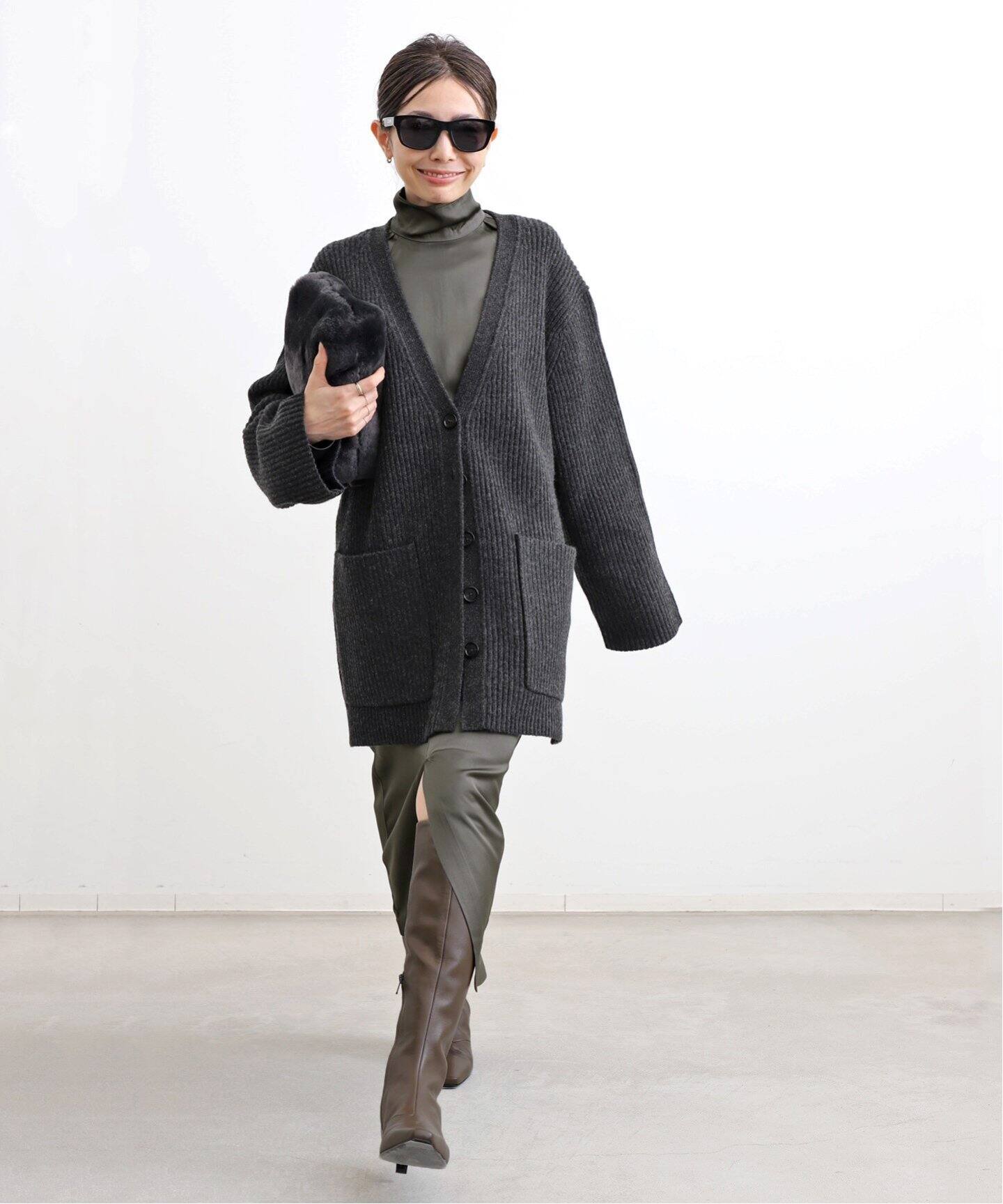 TOTEME/トーテム】 RIBBED WOOL CARDIGAN（ニット／セーター）｜L 