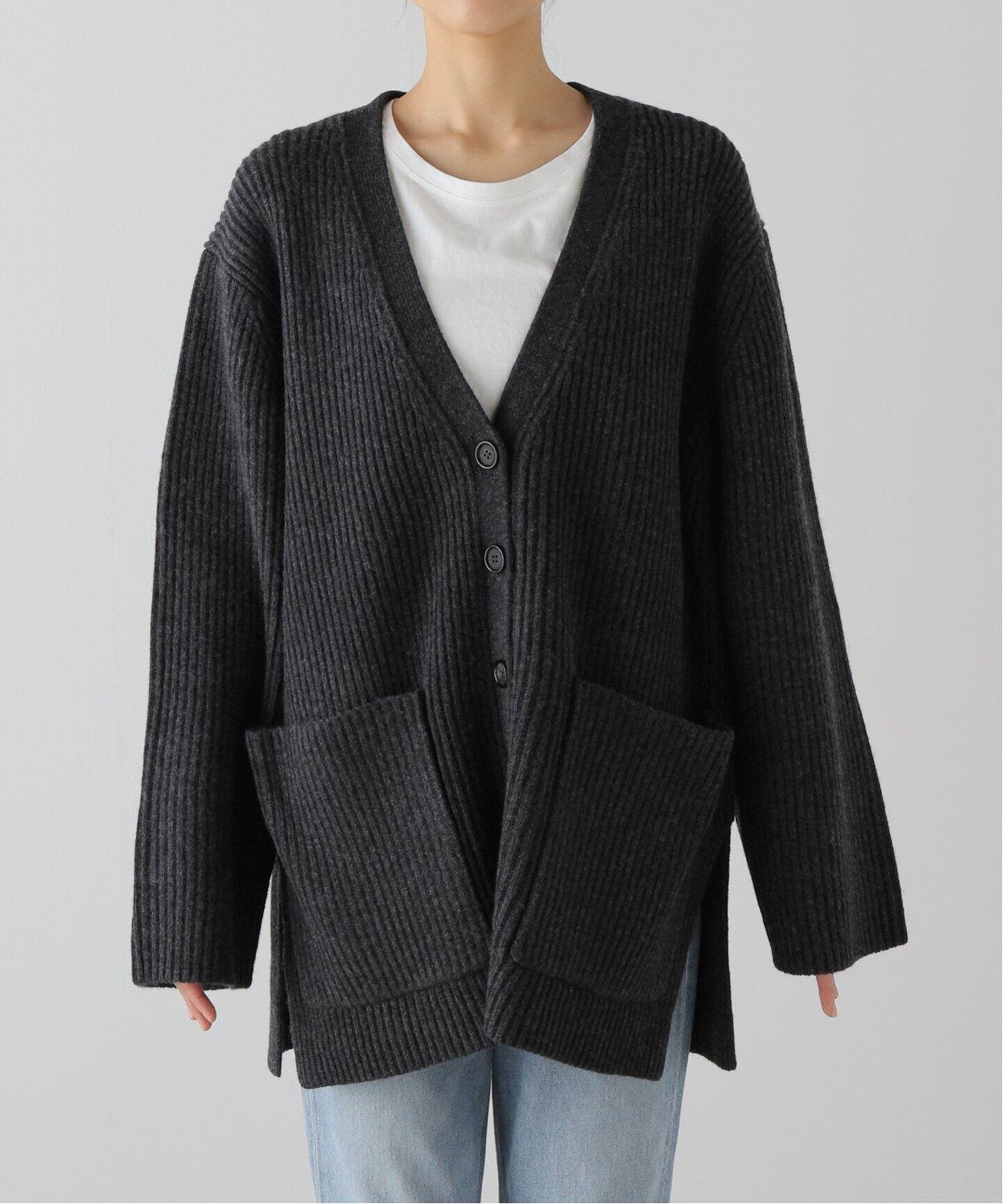 TOTEME/トーテム】 RIBBED WOOL CARDIGAN（ニット／セーター）｜L 