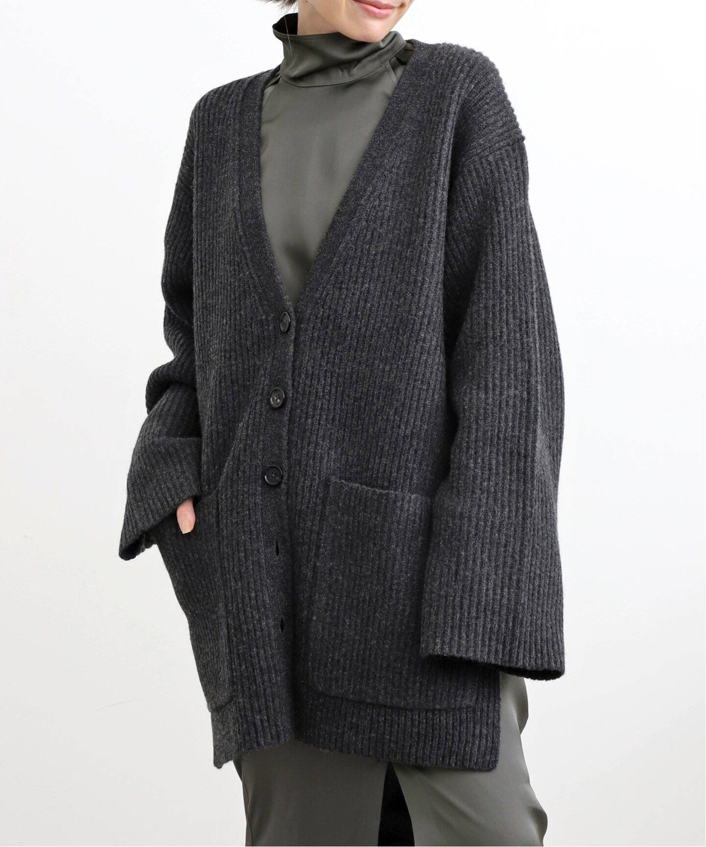 TOTEME/トーテム】 RIBBED WOOL CARDIGAN（ニット／セーター）｜L  