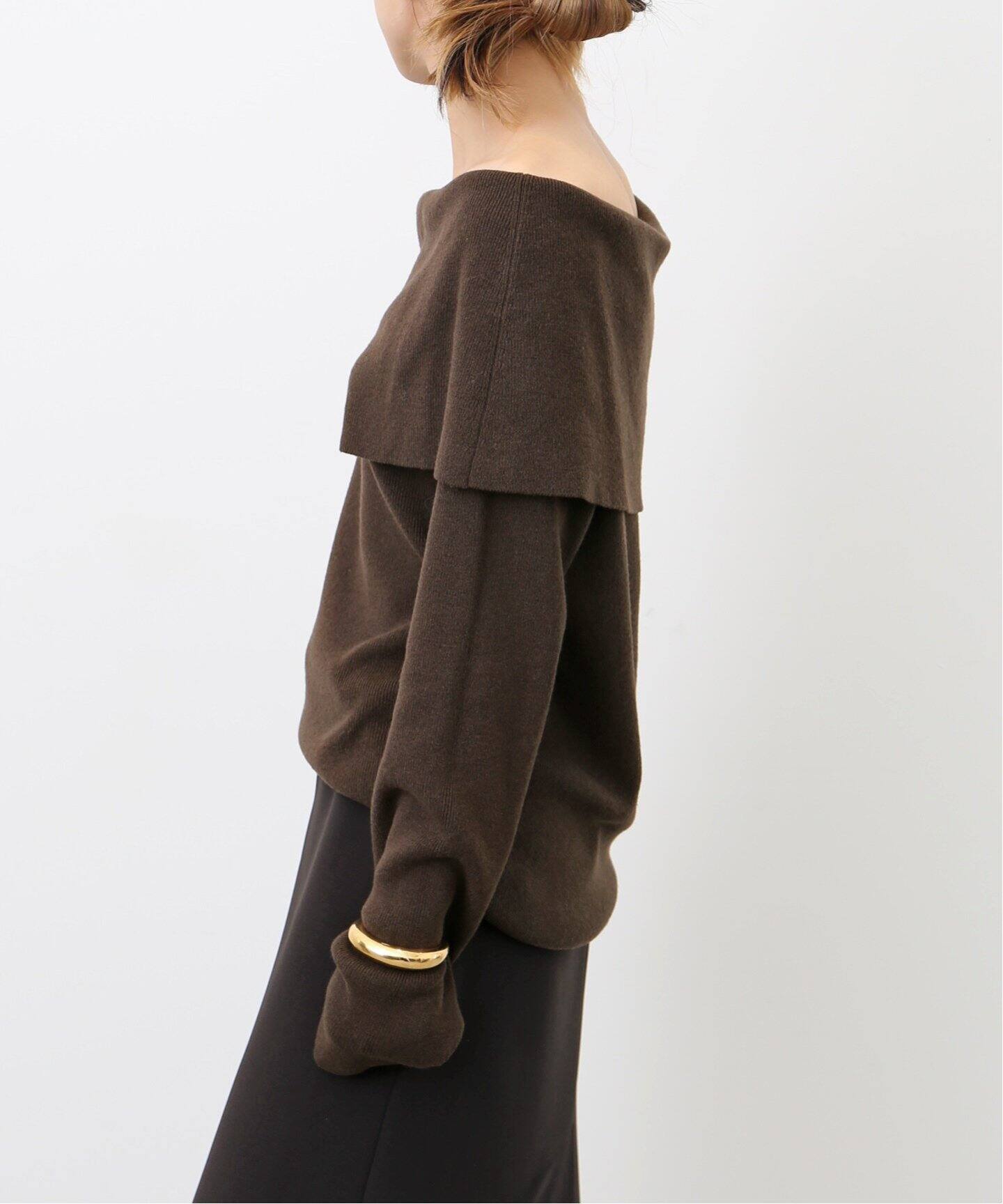 RUOHAN/ローハン】 OFF SHOULDER KNITTED TOP（ニット／セーター）｜L  