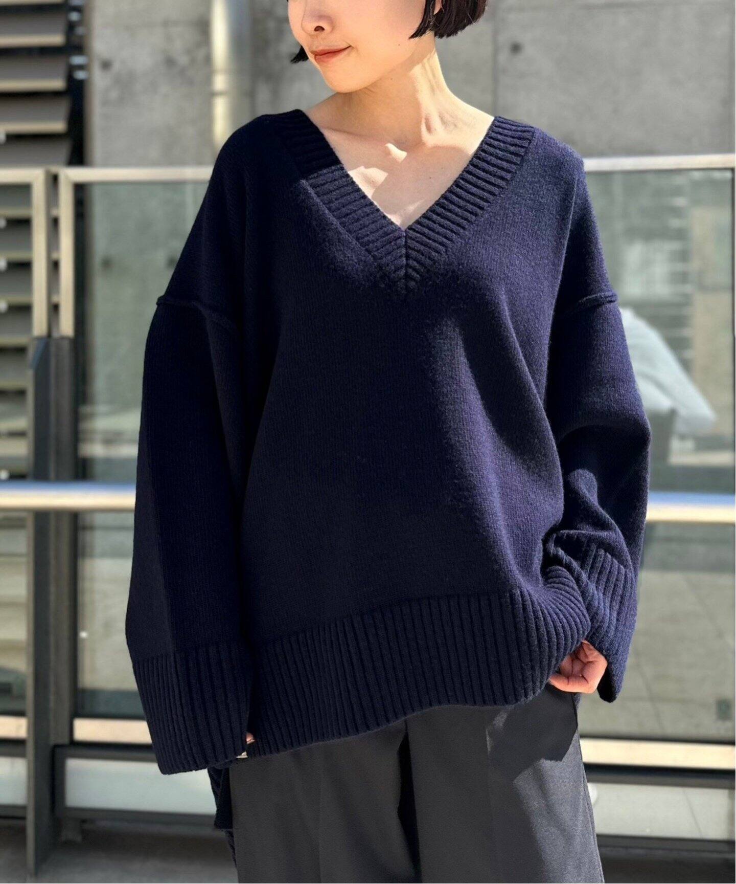 Vネックオーバープルオーバー（ニット／セーター）｜AP STUDIO  