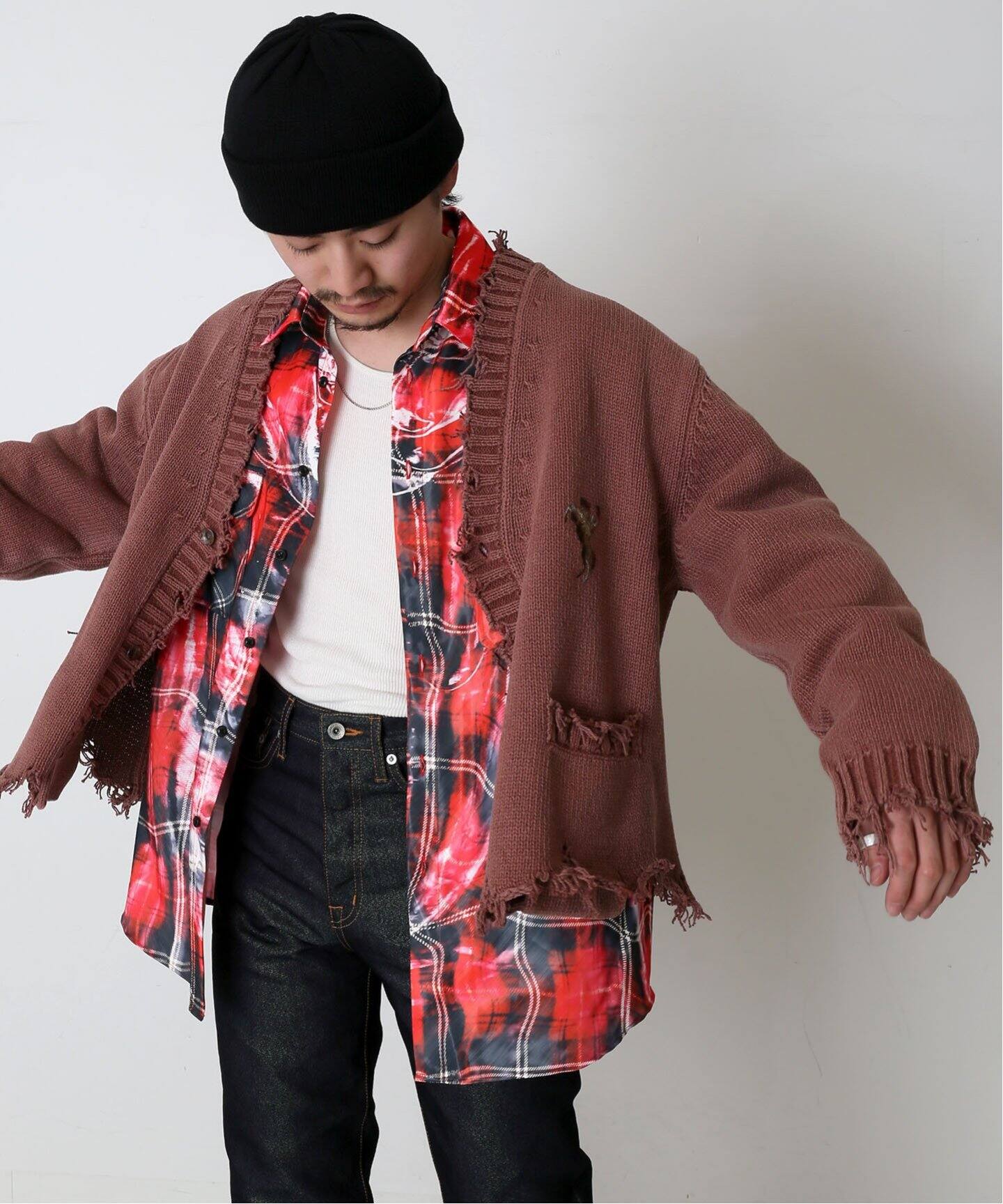 doublet / ダブレット】OVERSIZED CUT-OFF CARDIGAN（カーディガン 