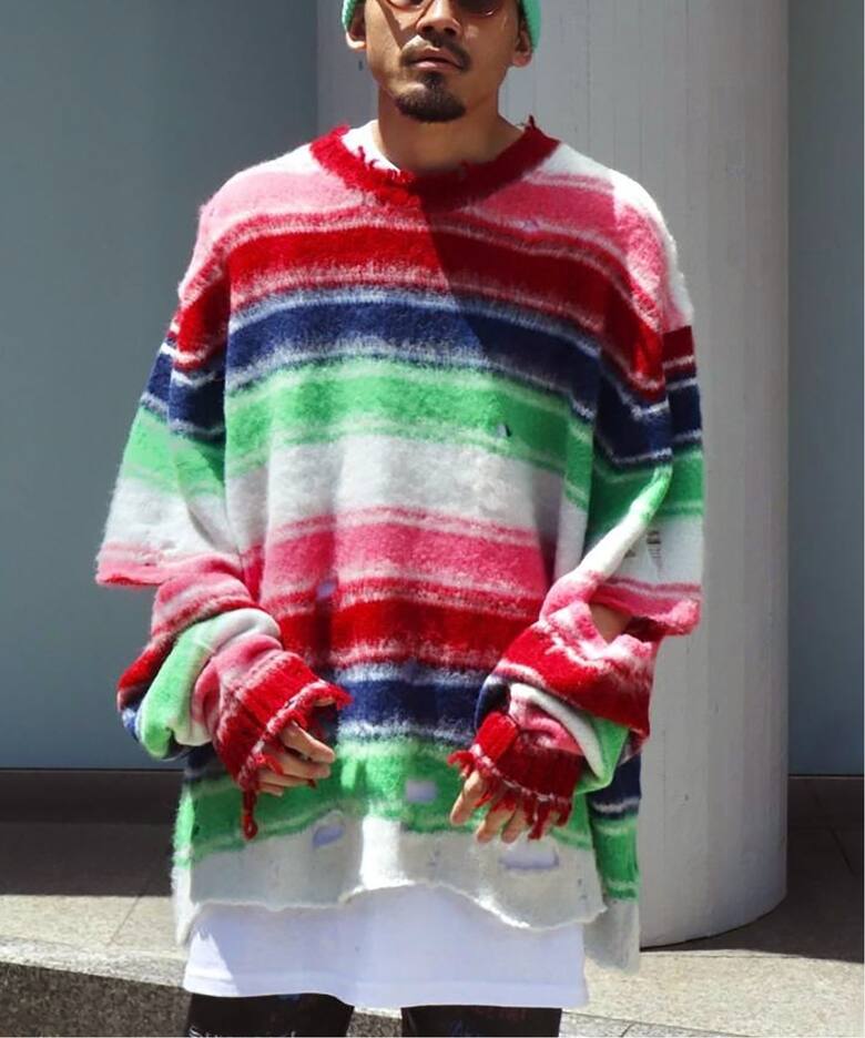 doublet / ダブレット】STRIPE OVERSIZE PULLOVER（ニット／セーター 