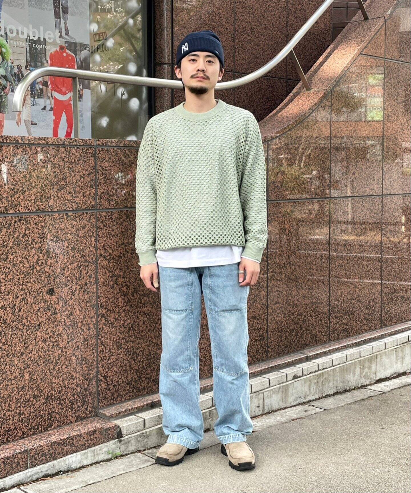 UNUSED / アンユーズド】 US2331 MESH CREW NECK KNIT（ニット 