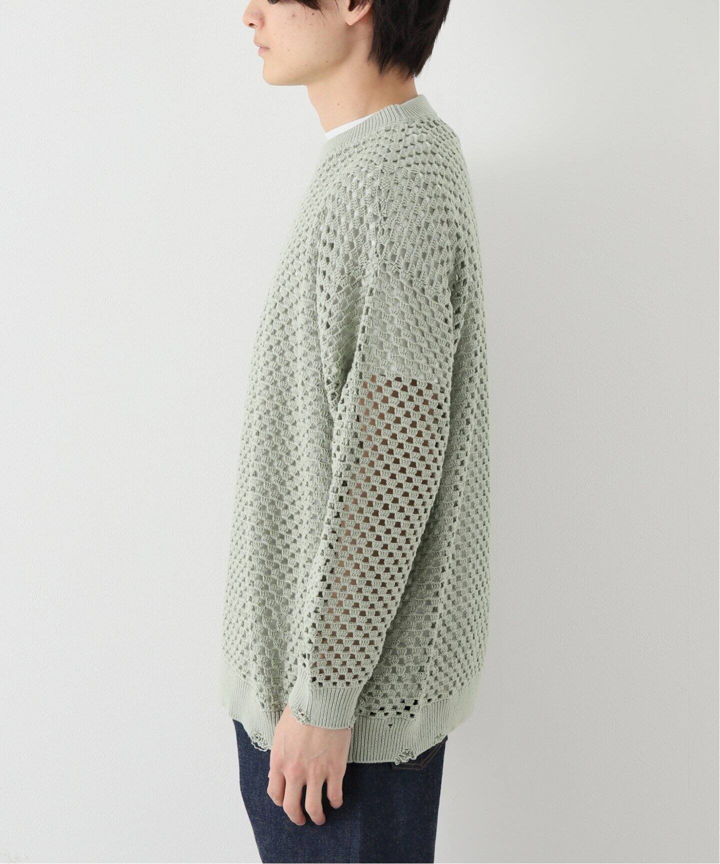 UNUSED / アンユーズド】 US2331 MESH CREW NECK KNIT（ニット 