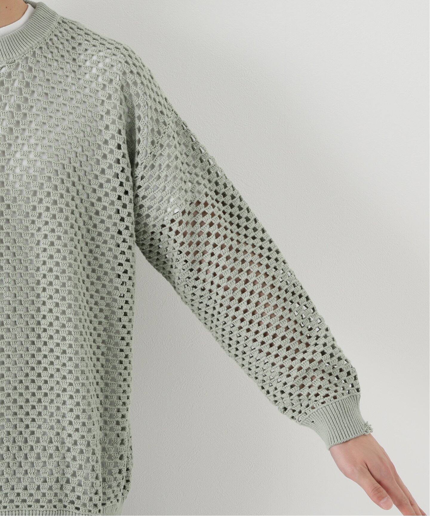UNUSED / アンユーズド】 US2331 MESH CREW NECK KNIT（ニット 