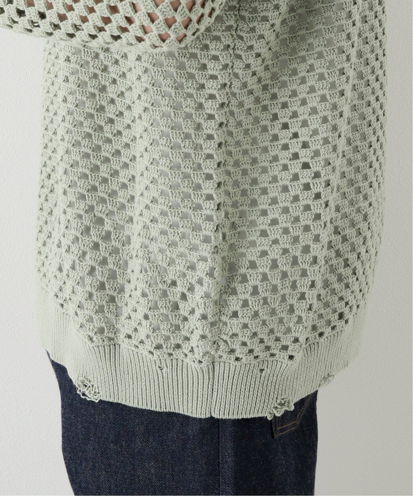 UNUSED / アンユーズド】 US2331 MESH CREW NECK KNIT（ニット 