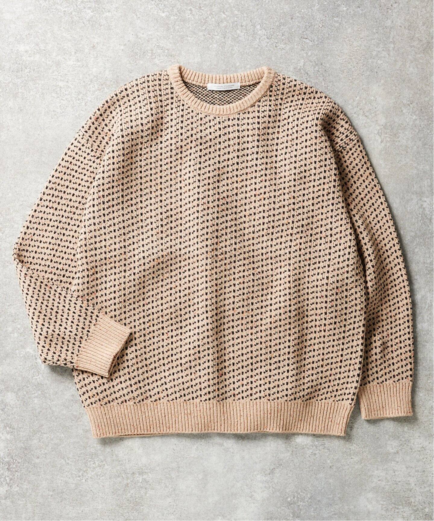 カラーネップ バーズアイ クルーネックニット（ニット／セーター 