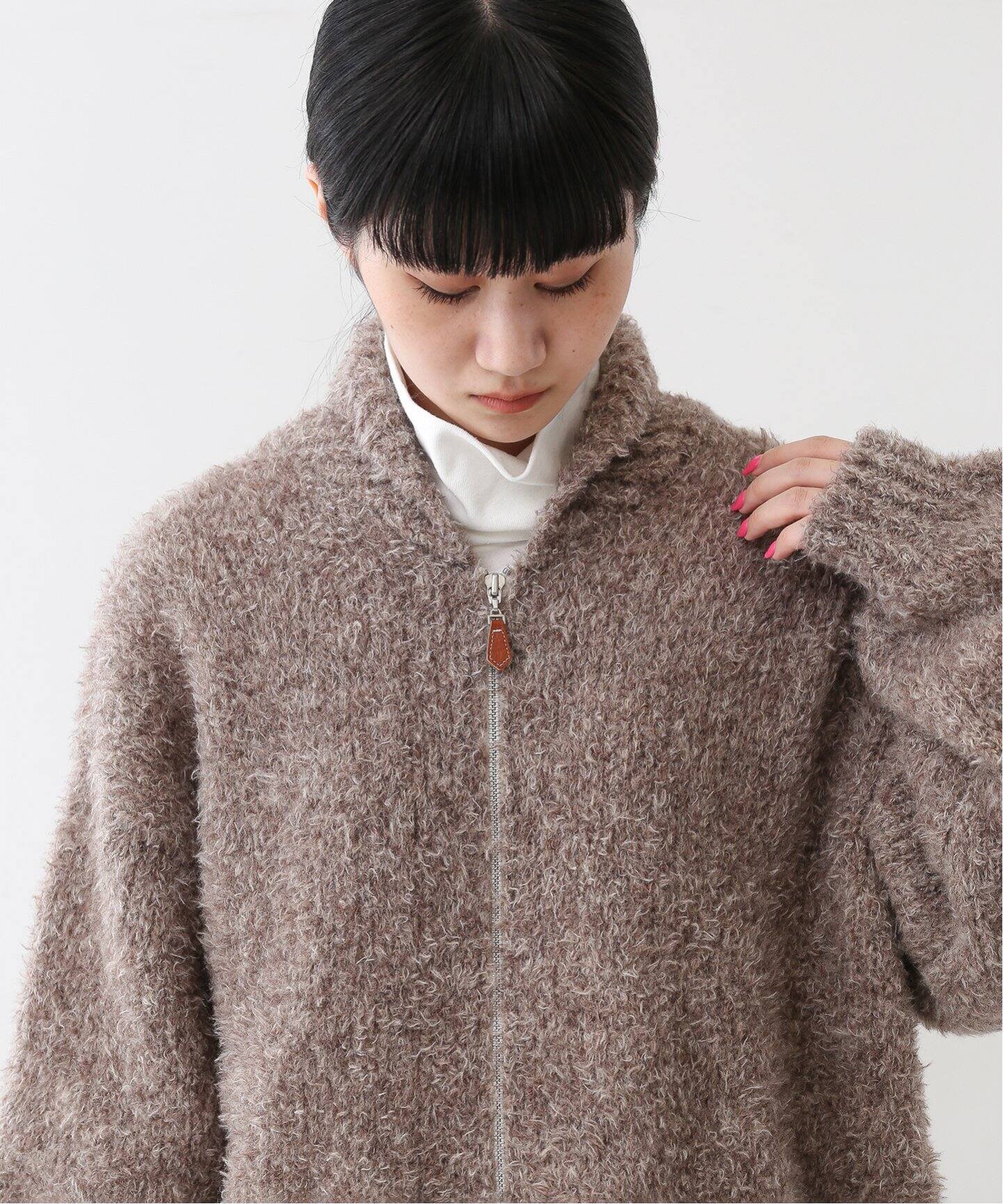 FOLL / フォル】british wool fur cowchin blouson（カーディガン