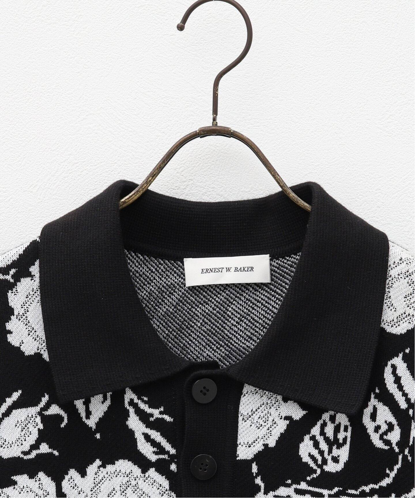 ERNEST W. BAKER / アーネストダブルベイカー】ROSE JACQUARD POLO  