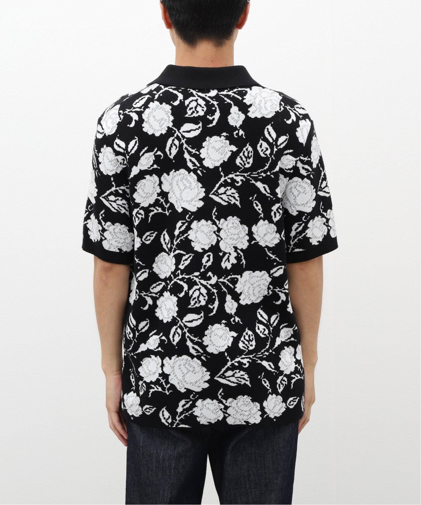 ERNEST W. BAKER / アーネストダブルベイカー】ROSE JACQUARD POLO  